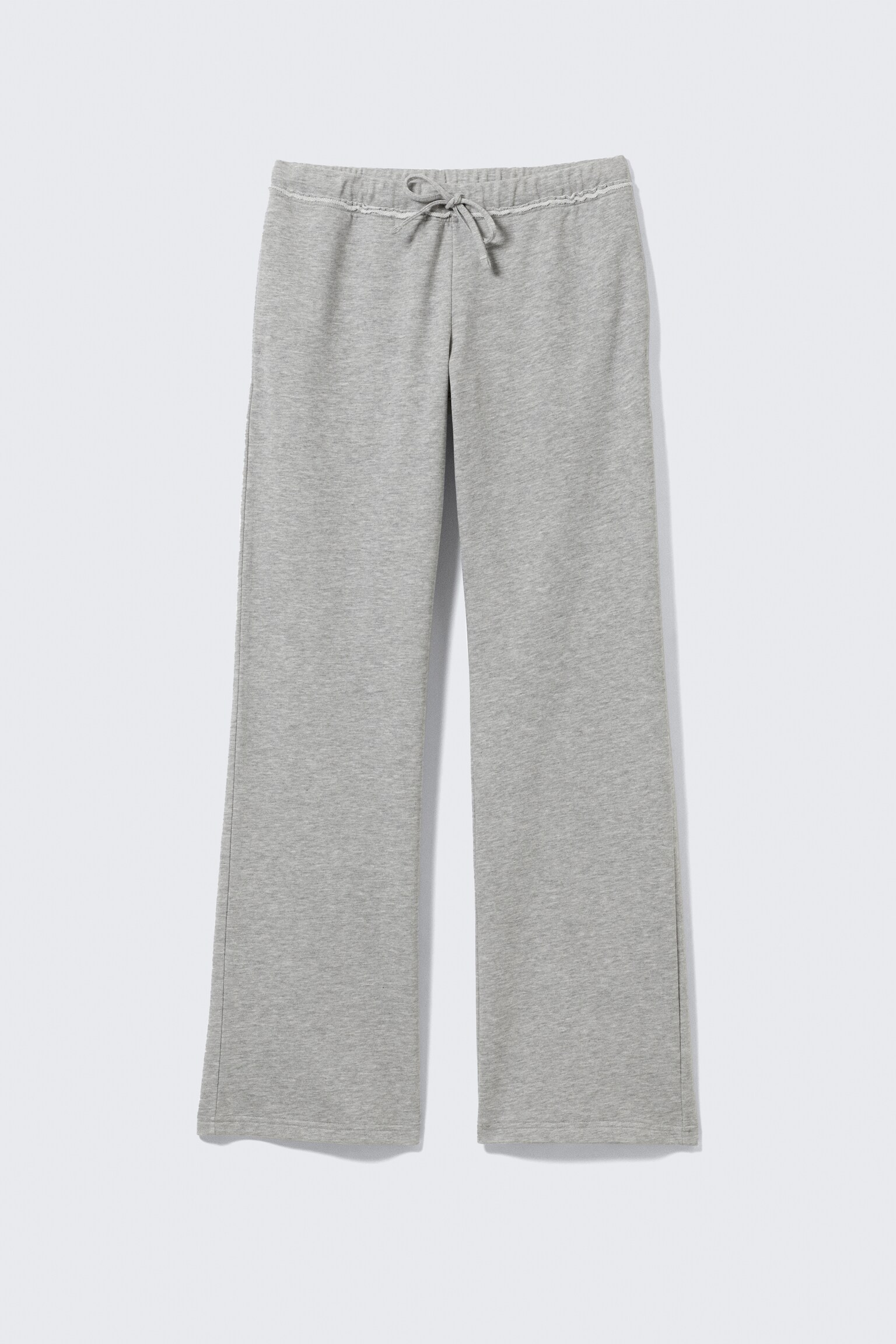 Weiche Frottee-Pyjamahose - Grau meliert/Taubenblau - 2
