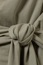 Khaki Green - Draped Tie-Front Mini Dress - 5