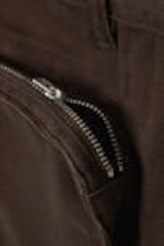 Dunkelbraun - Asymmetrischer Wickelskort aus Baumwoll-Twill - 7