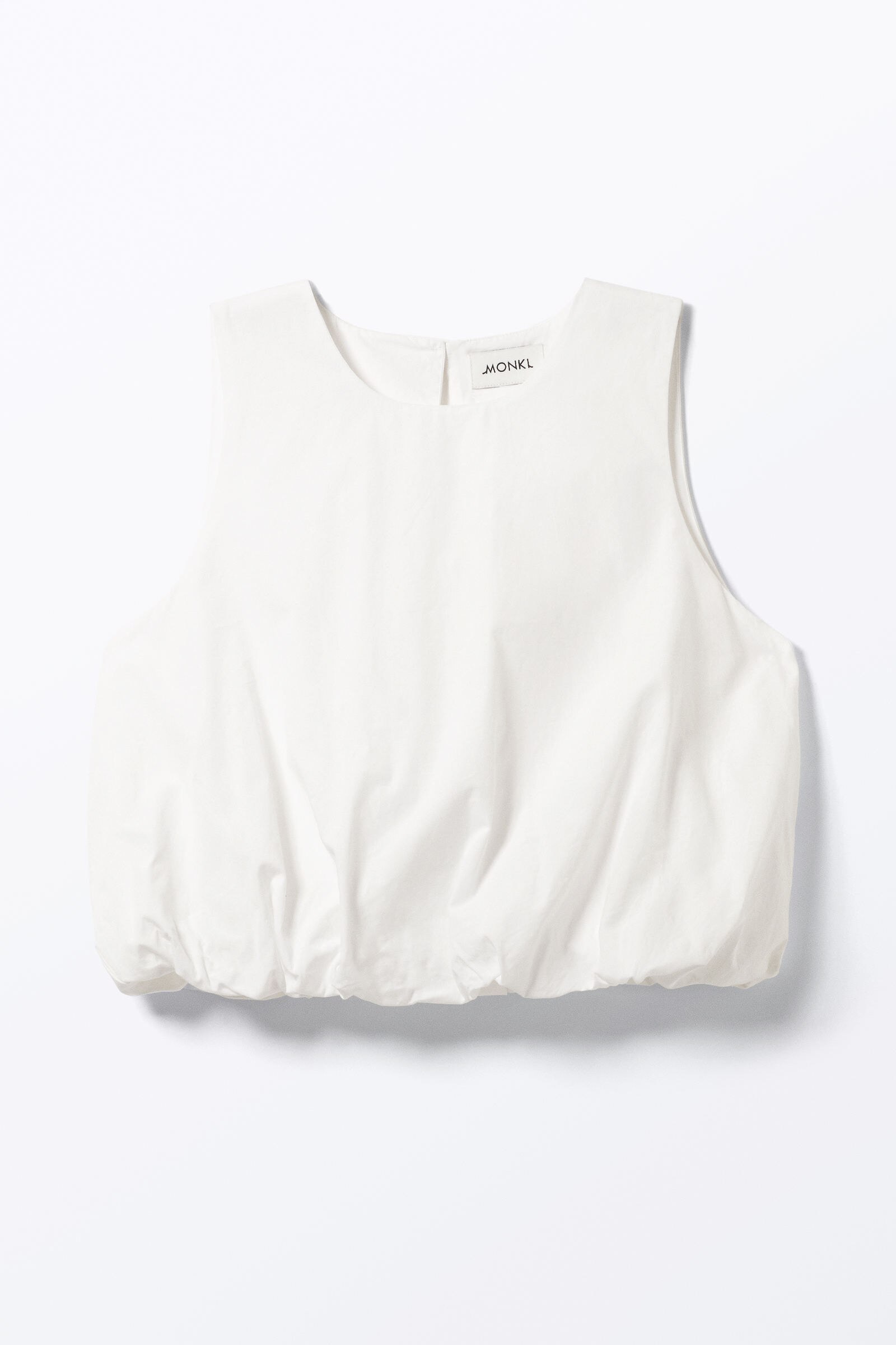 balloon hem sleeveless poplin top - White | Monki WW