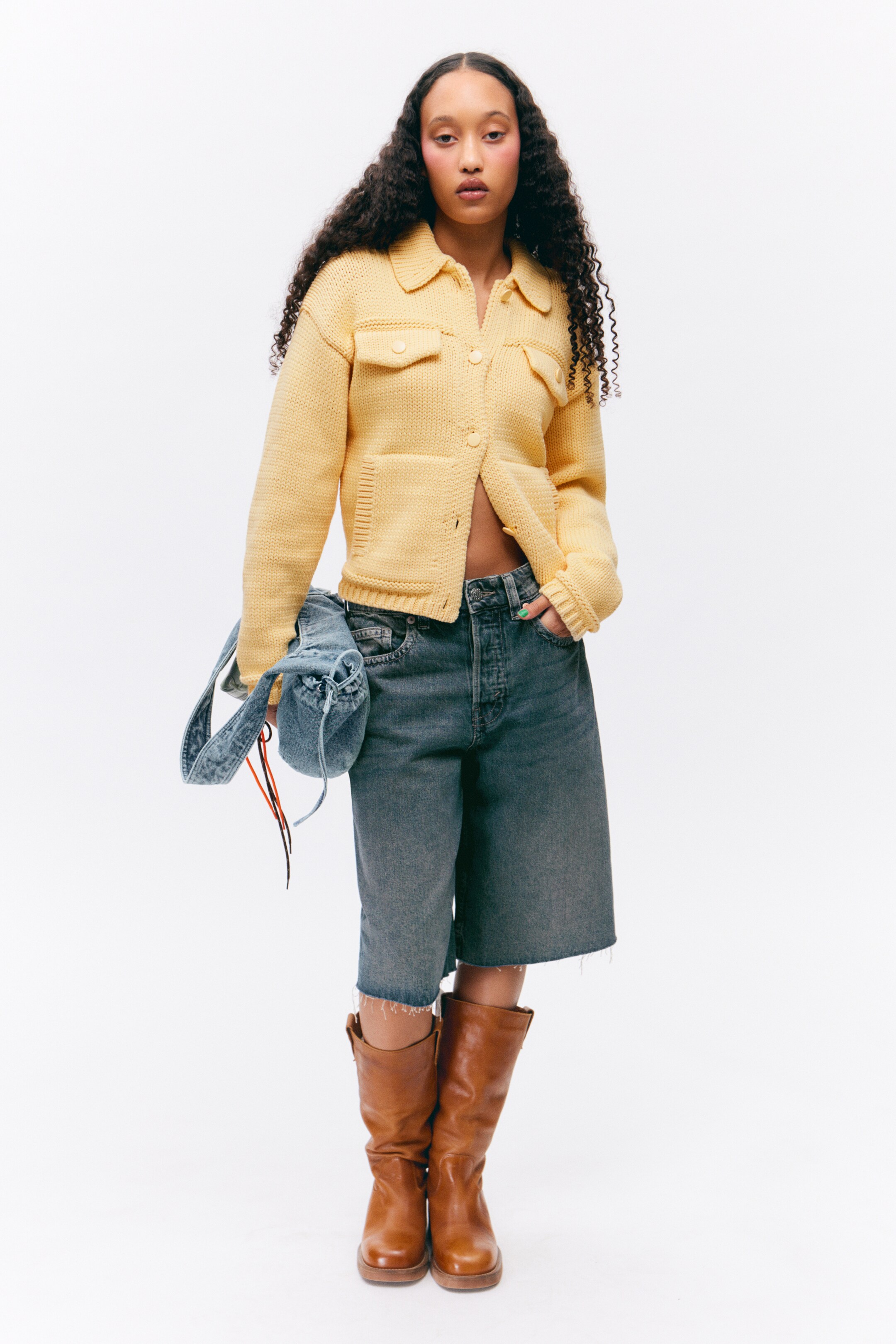 Agrandir l'image: Cardigan manches longues en maille - Jaune - FEMME | H&M CH 1