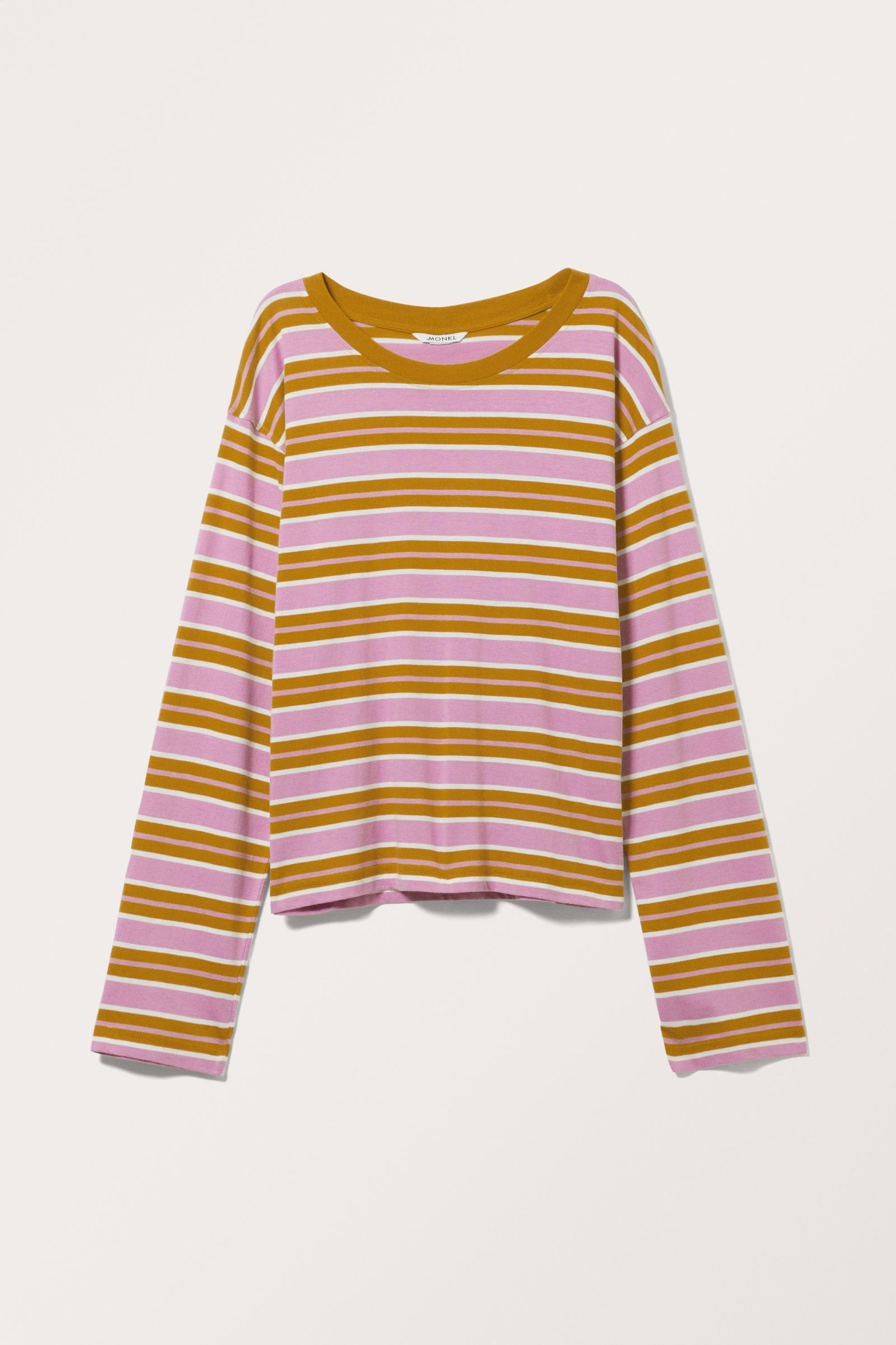 Mustard & Pink Stripe - Boxy Sleeve T-Shirt - 3