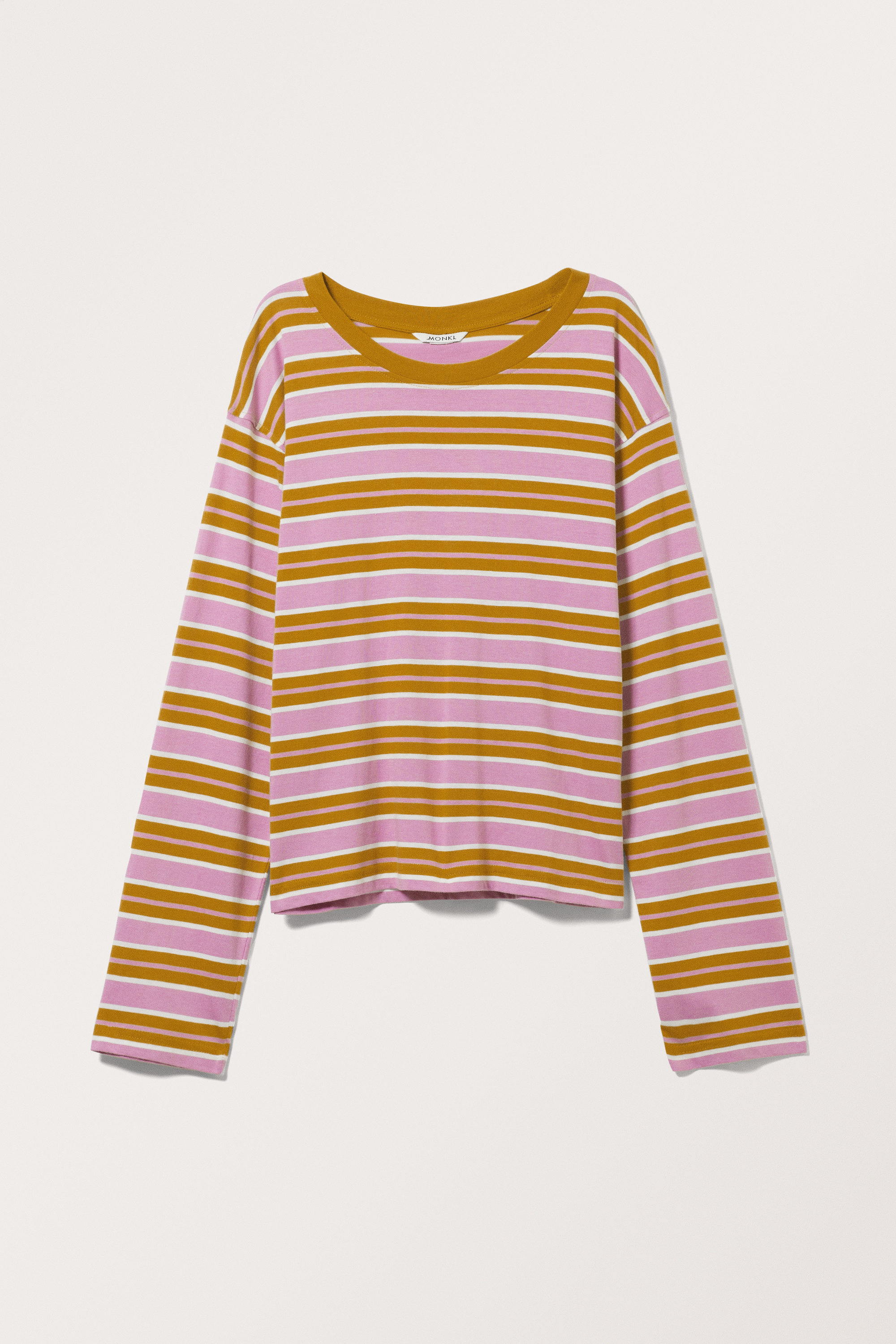 Mustard & Pink Stripe - Boxy Sleeve T-Shirt - 3