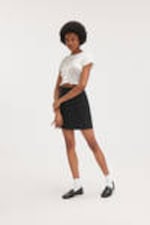 Black pinstripe - A-line mini skirt - 1