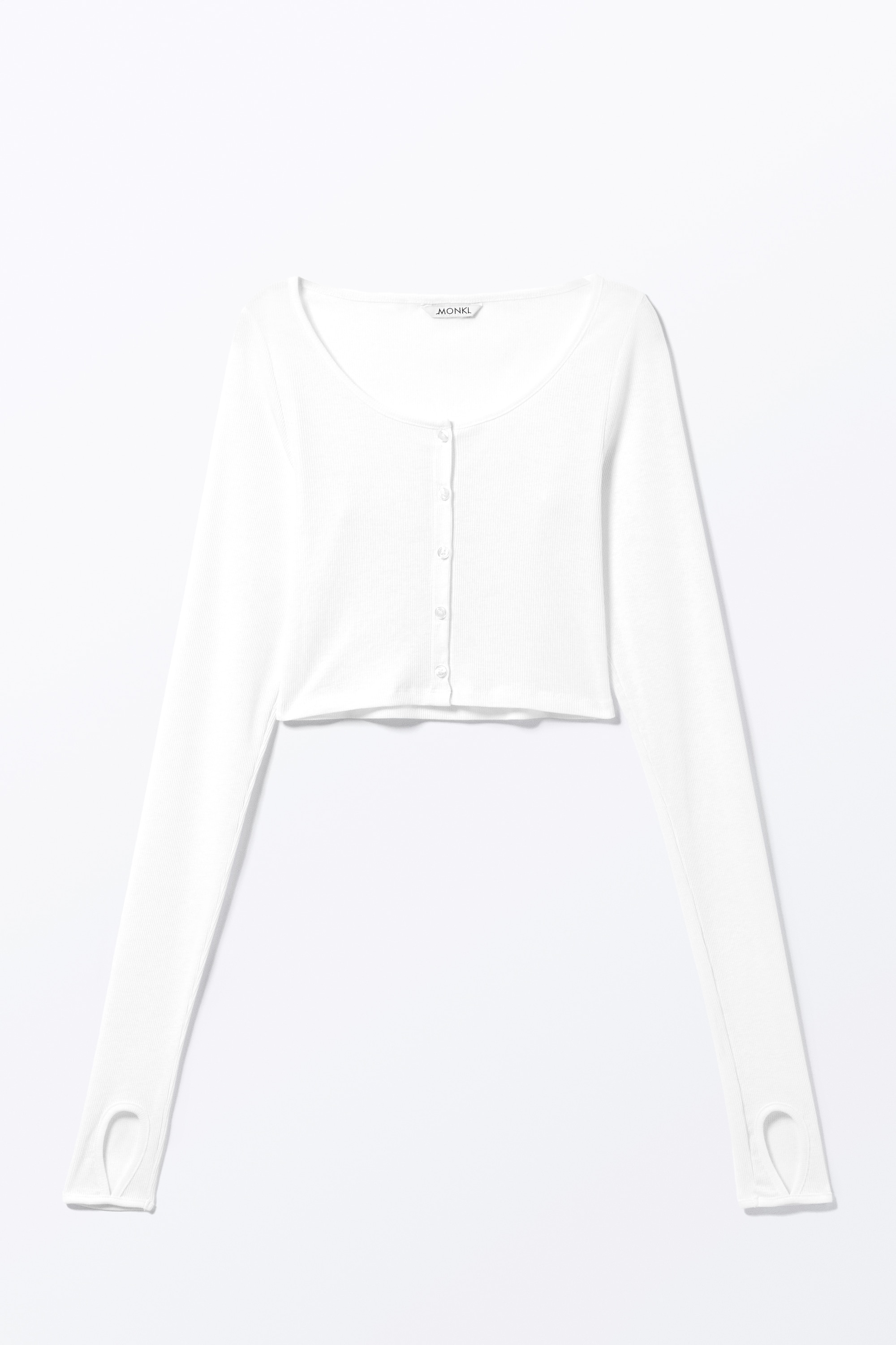 Skir ribbad cardigan - Vit