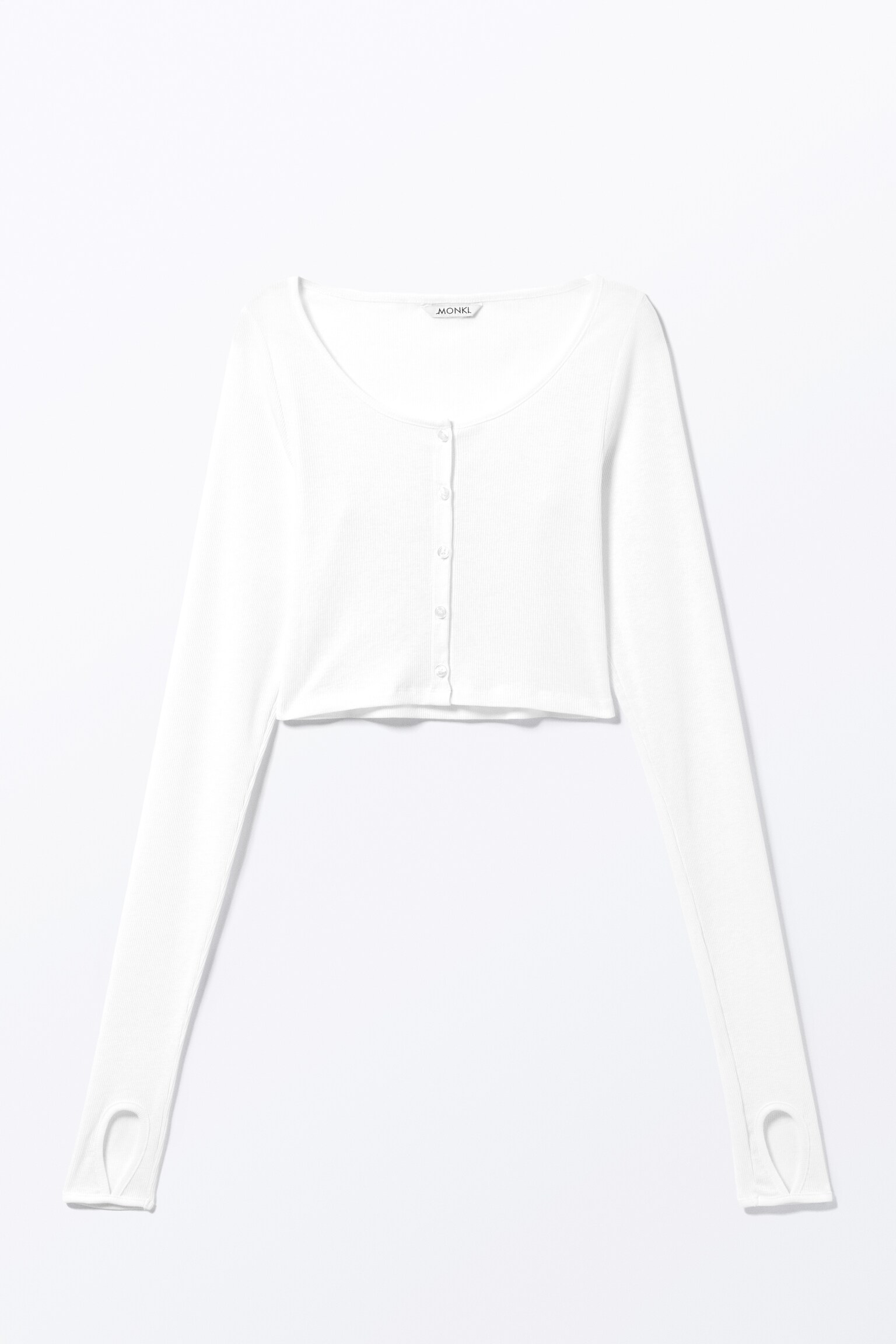 Sheer Ribbed Cardigan - White - 2