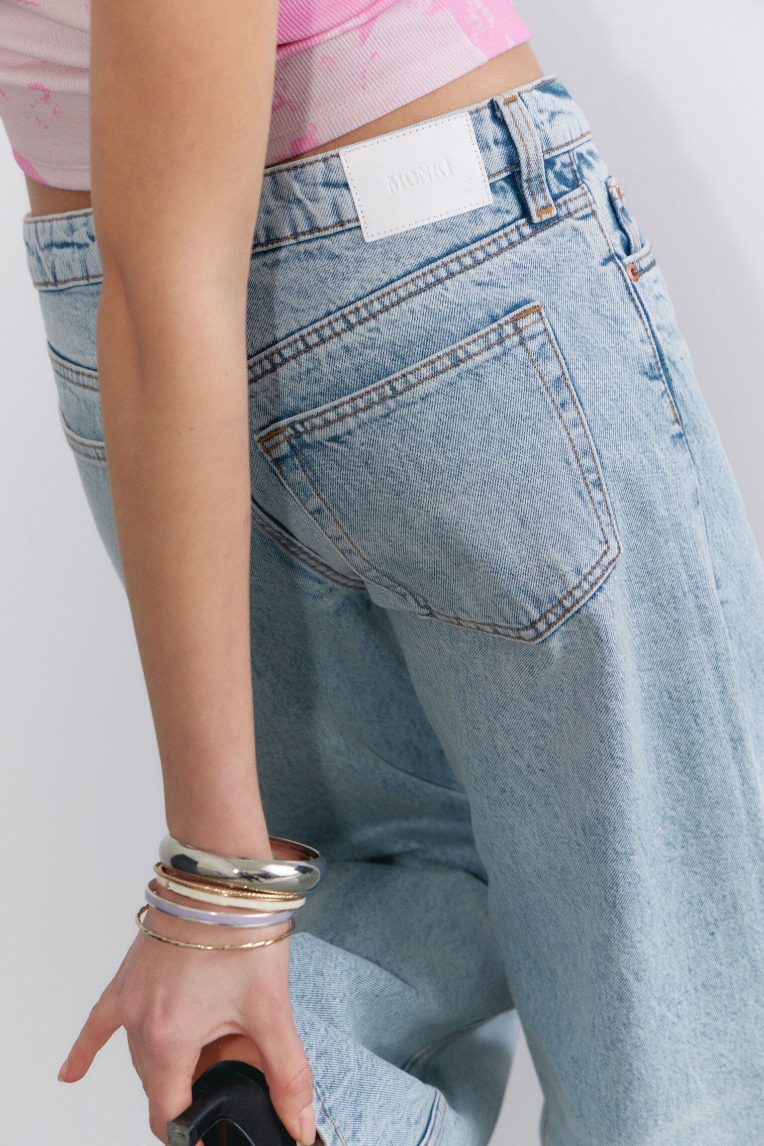 Jean Imoo taille basse large - Venice Blue - bleu clair - 5