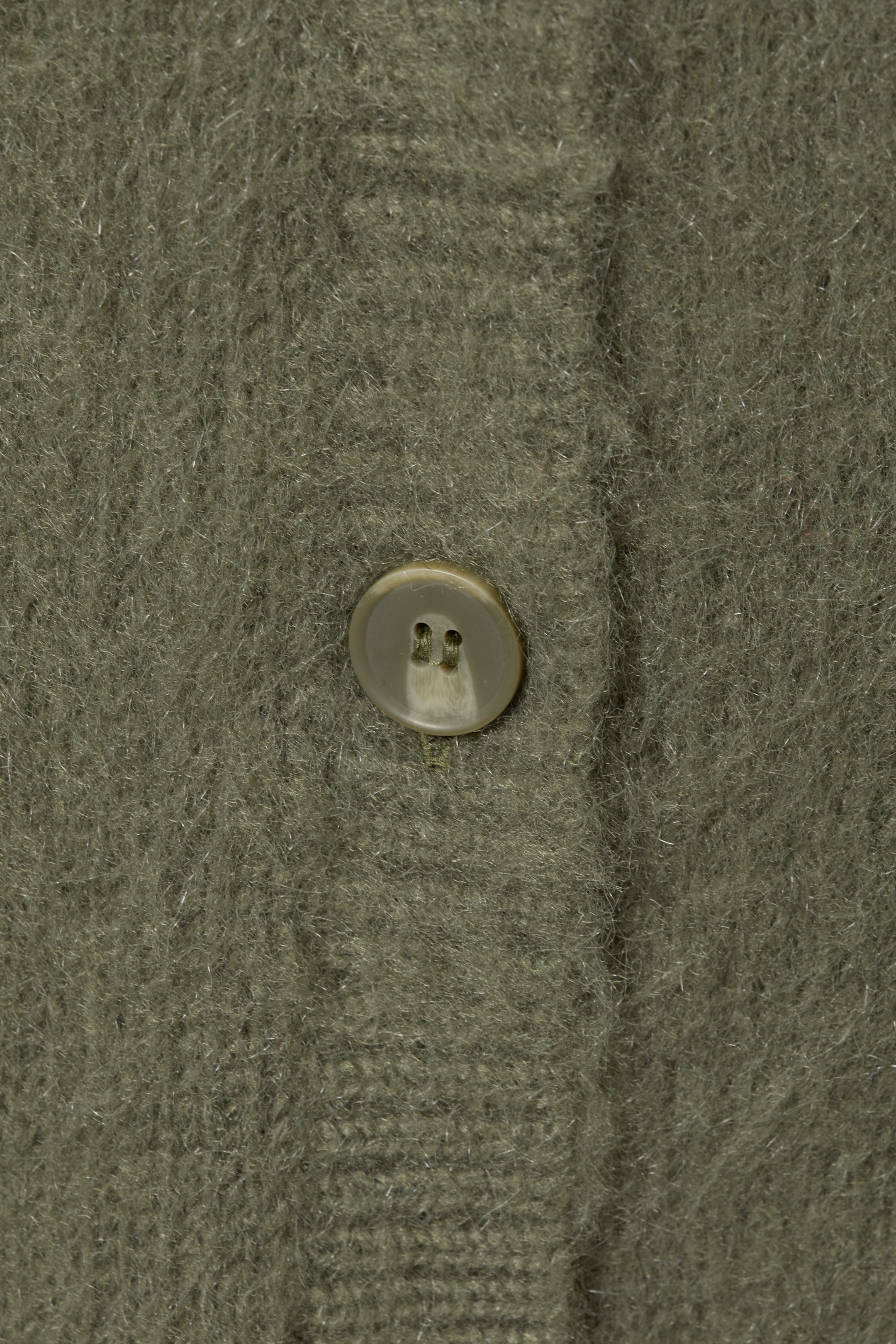 Dark Khaki Green - Pluizig gebreid vest - 1