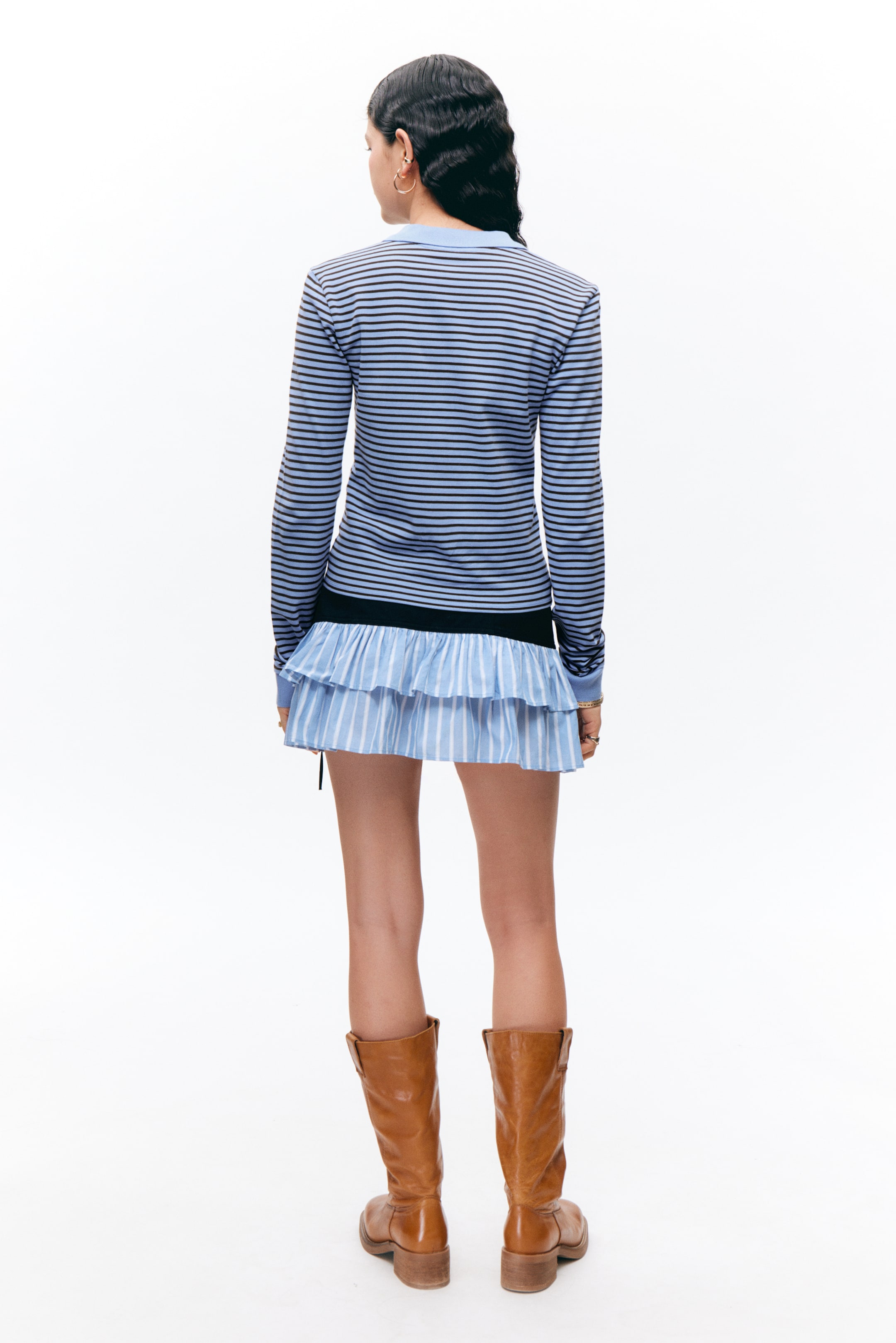 Se større billede: Langærmet polotop - Blå og sorte striber - DAME | H&M DK 3