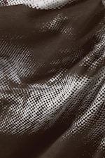 Dunkelbraun - Abstrakt floral - Minikleid aus gerafftem Jersey - 5