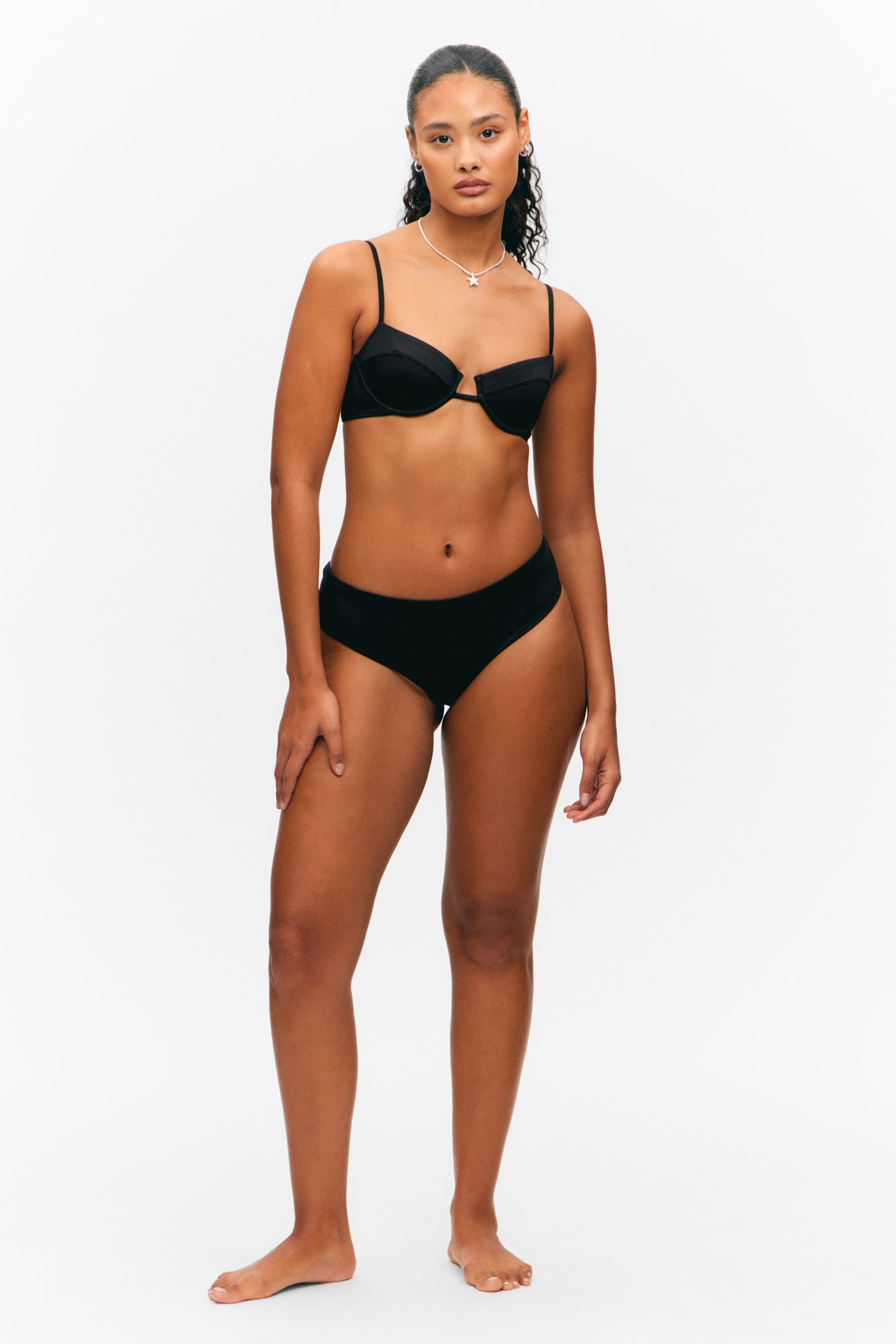 Black - Underwired Padded Bikini Top - 2