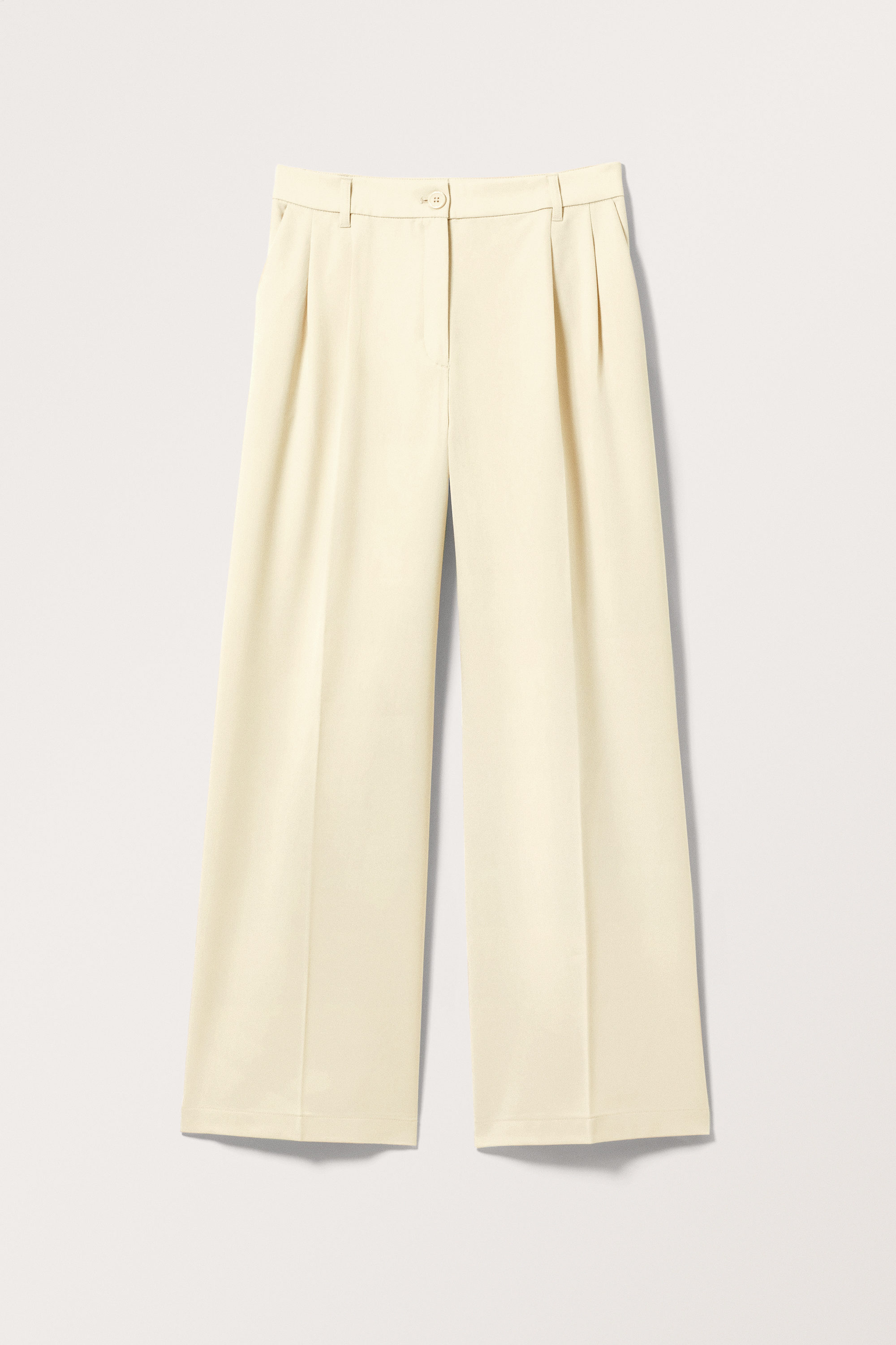 Light Dusty Beige - Wide Leg Trousers - 0