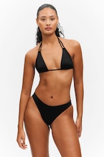 Black - Triangle Halter Bikini Top - 0