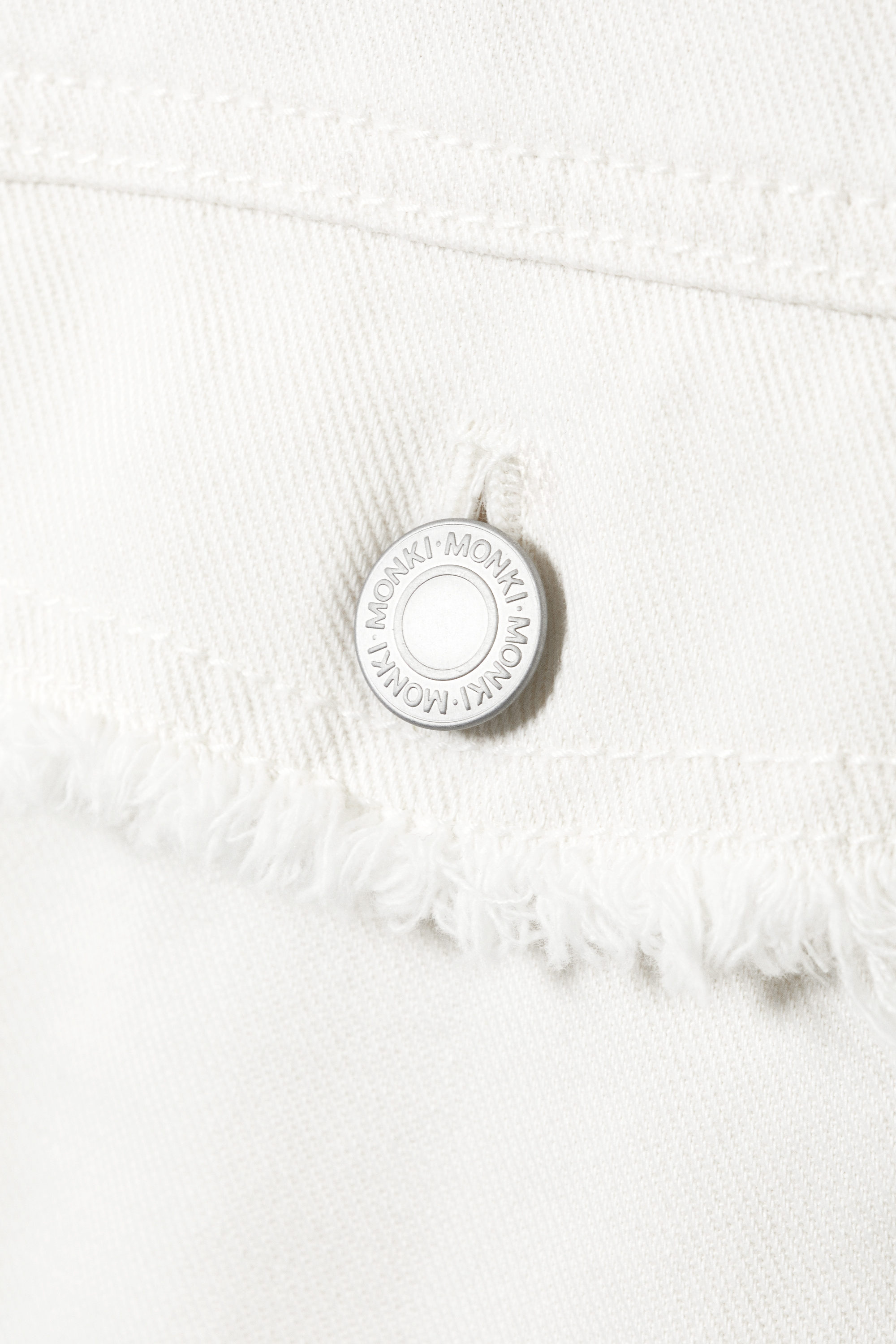 White - Cropped Boxy Twill Jacket - 5