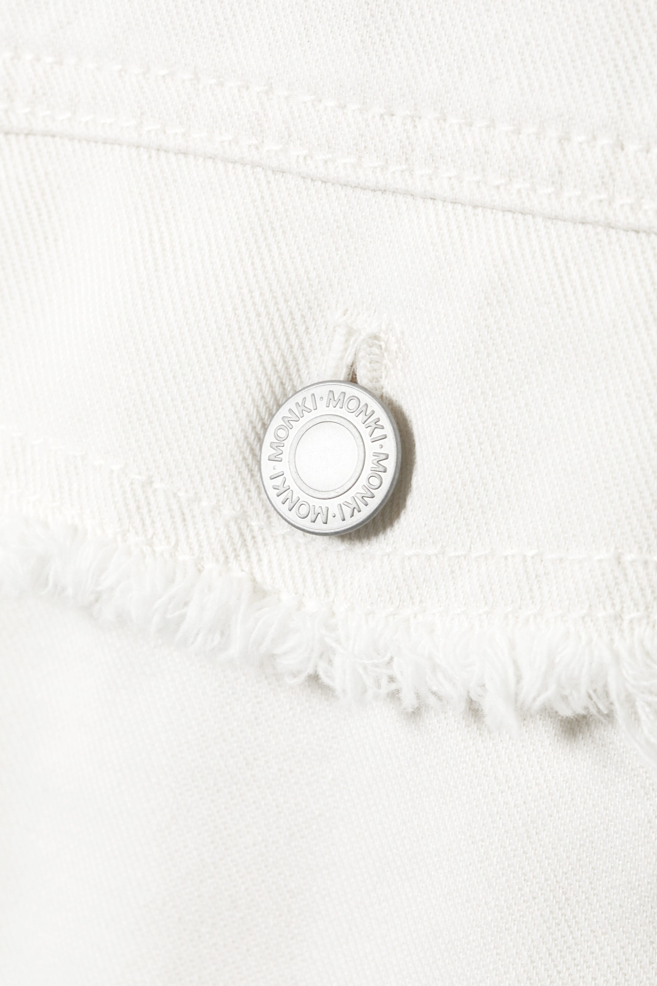 White - Cropped Boxy Twill Jacket - 2