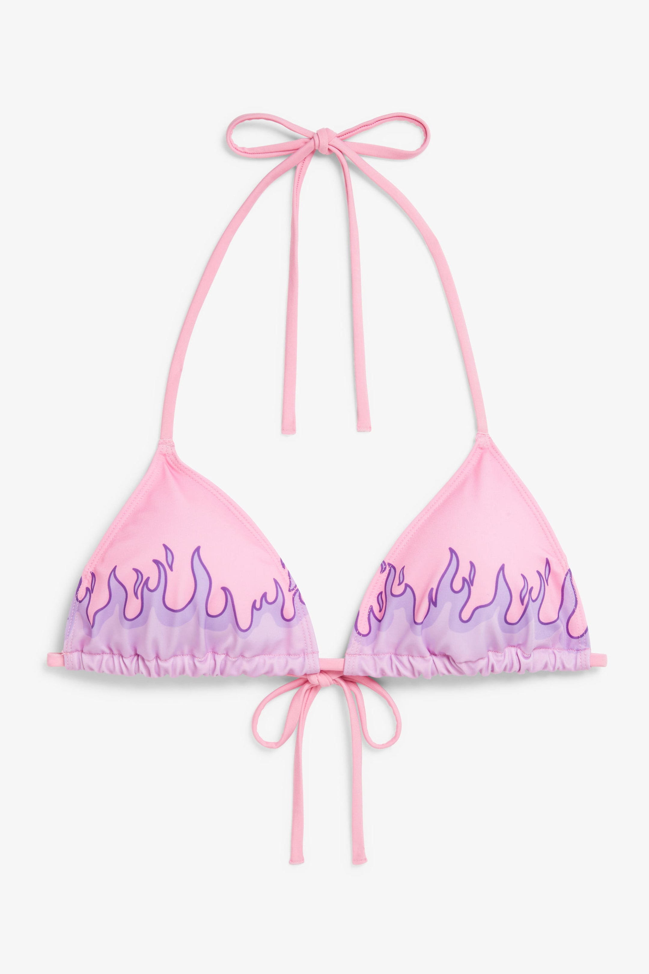 Pink flames - Triangle bikini top - 0