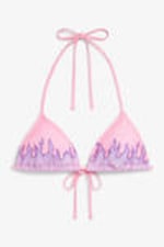 Pink flames - Triangle bikini top - 0