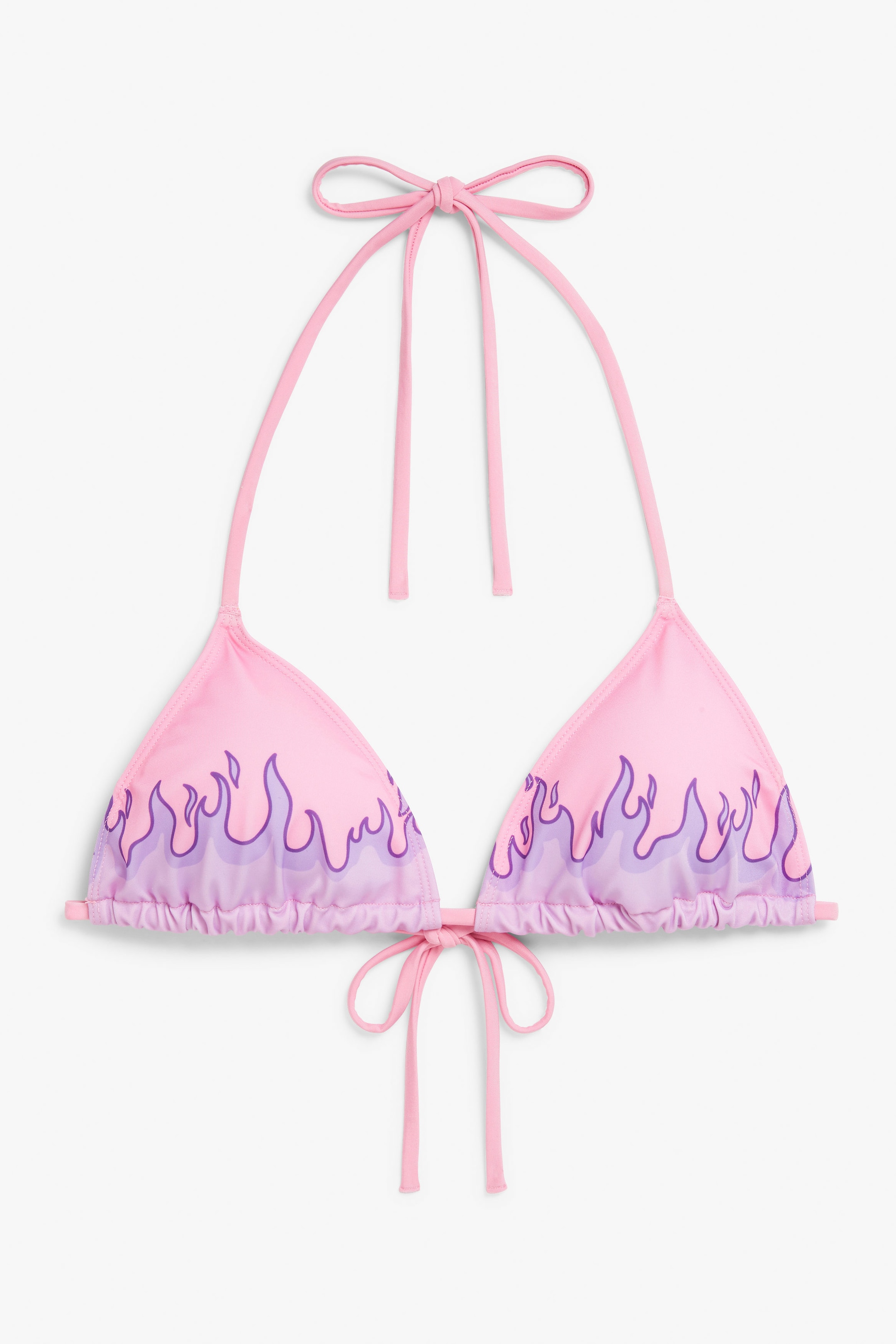 Pink flames - Triangle bikini top - 0