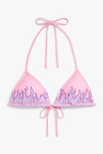 Pink flames - Triangle bikini top - 0