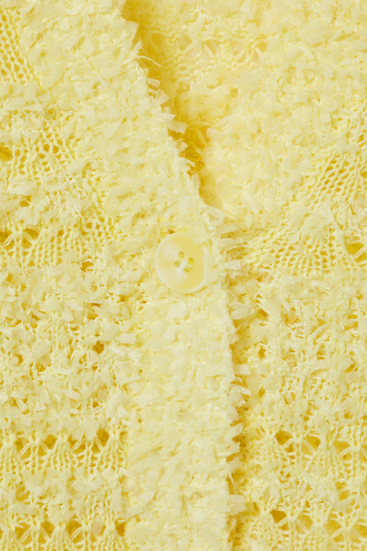 Soft Knitted Single-Breasted Cardigan - Light Yellow - 6