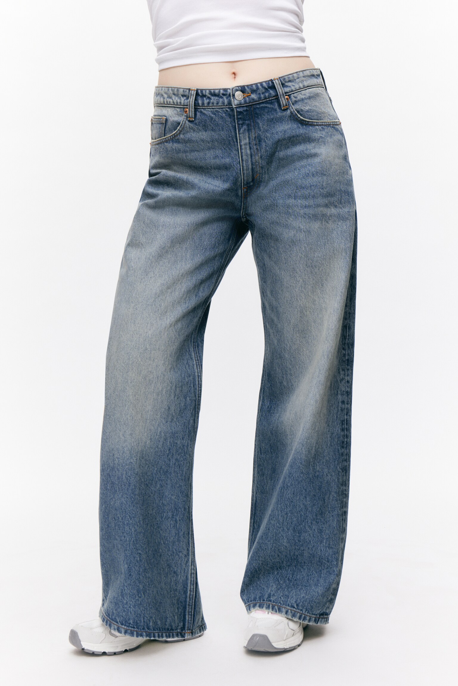 Paz Mid Wide Jeans - Mountain Blue/Washed Black - 7