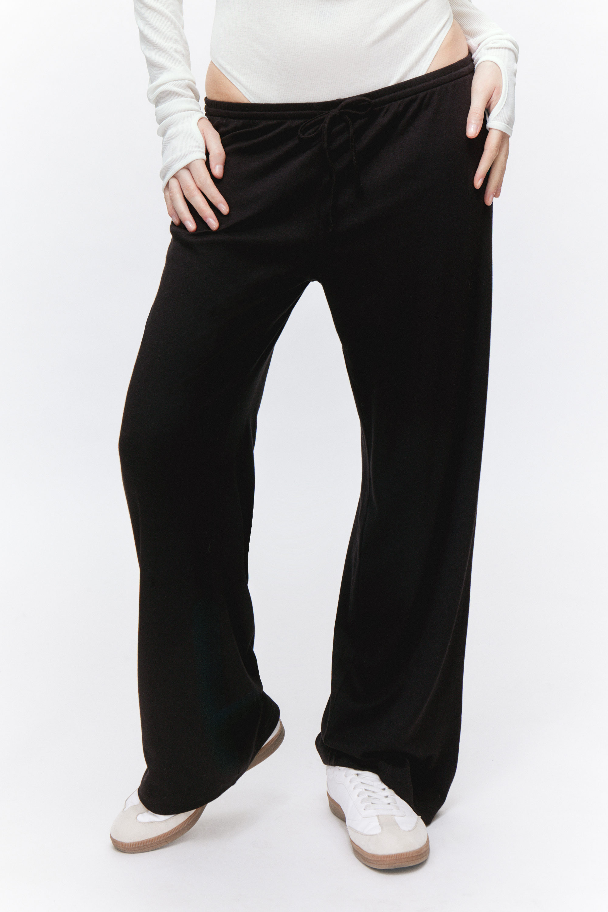 Black - Relaxed Pyjama Trousers - 1