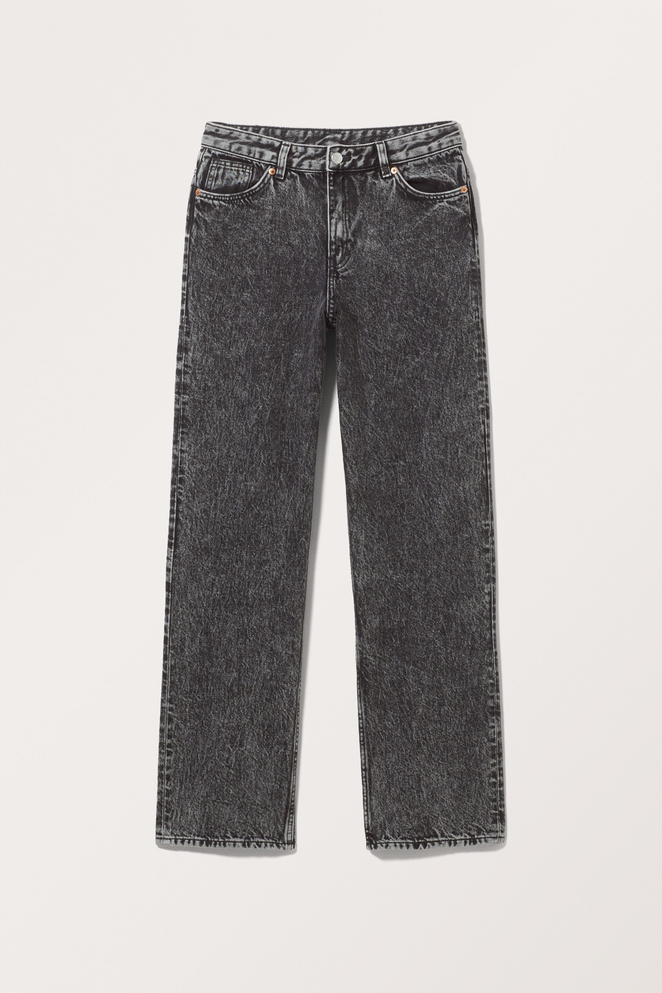 Washed Black - Aimo Mid Straight Jeans - 0