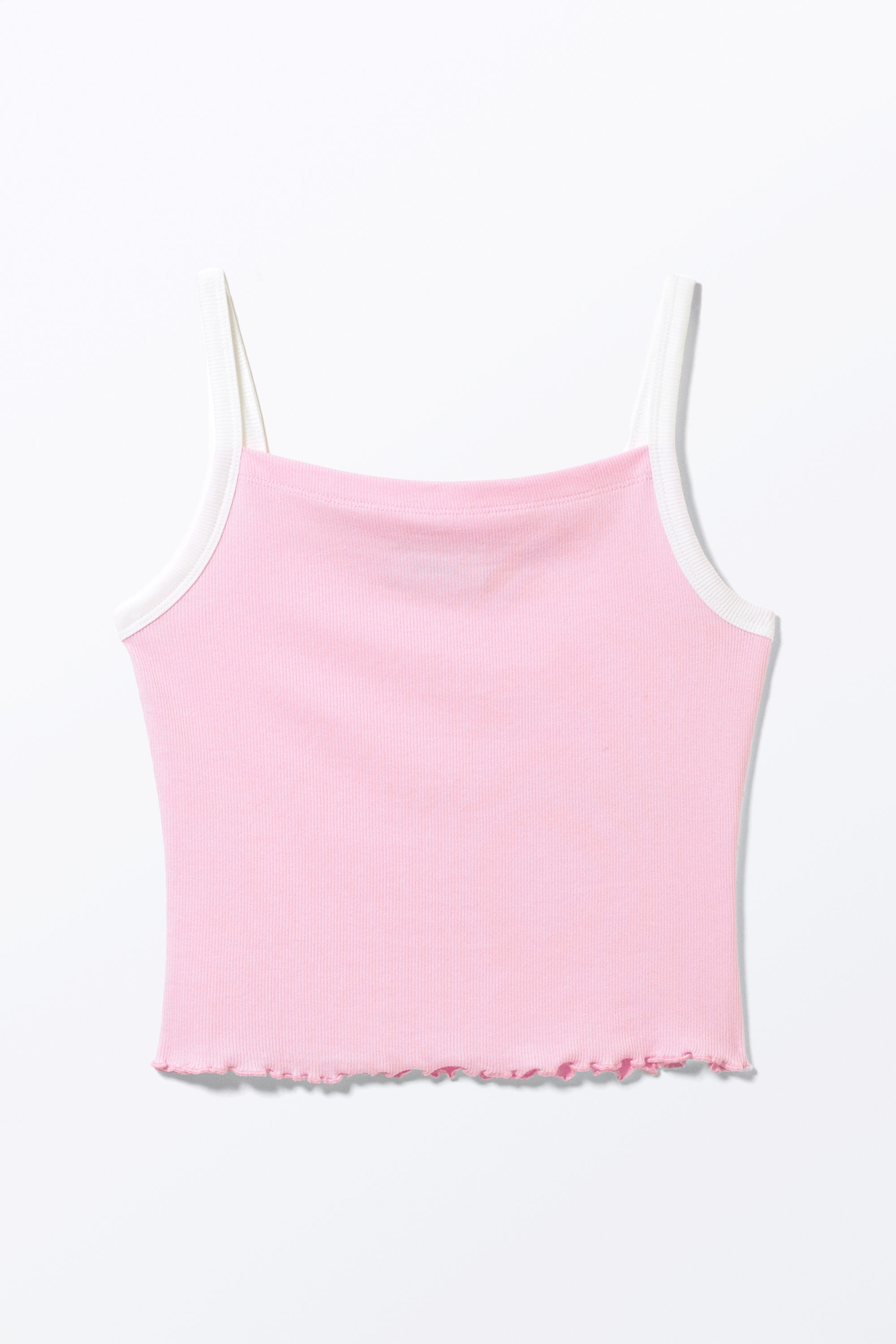 Pink - Cropped Ribbed Tank Top - 3
