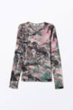 Muted Wild - Long-Sleeved Printed Mesh Top - 3