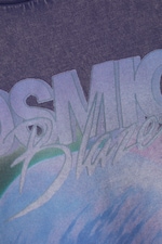 Washed Blau - "Cosmic Blaze" - Bedrucktes T-Shirt mit Boxy Fit - 1