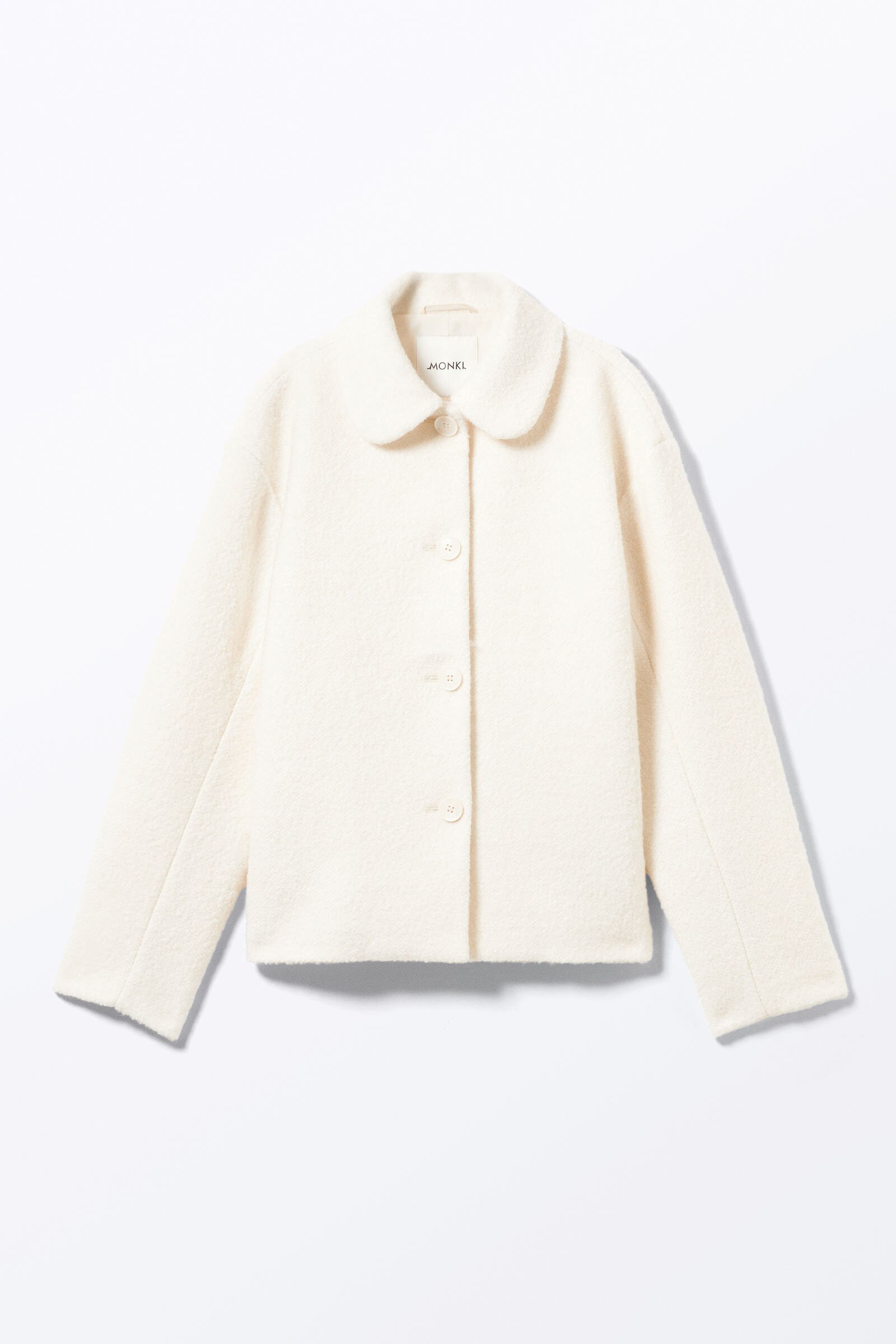 single-breasted wool blend jacket - Off-white | Monki GB