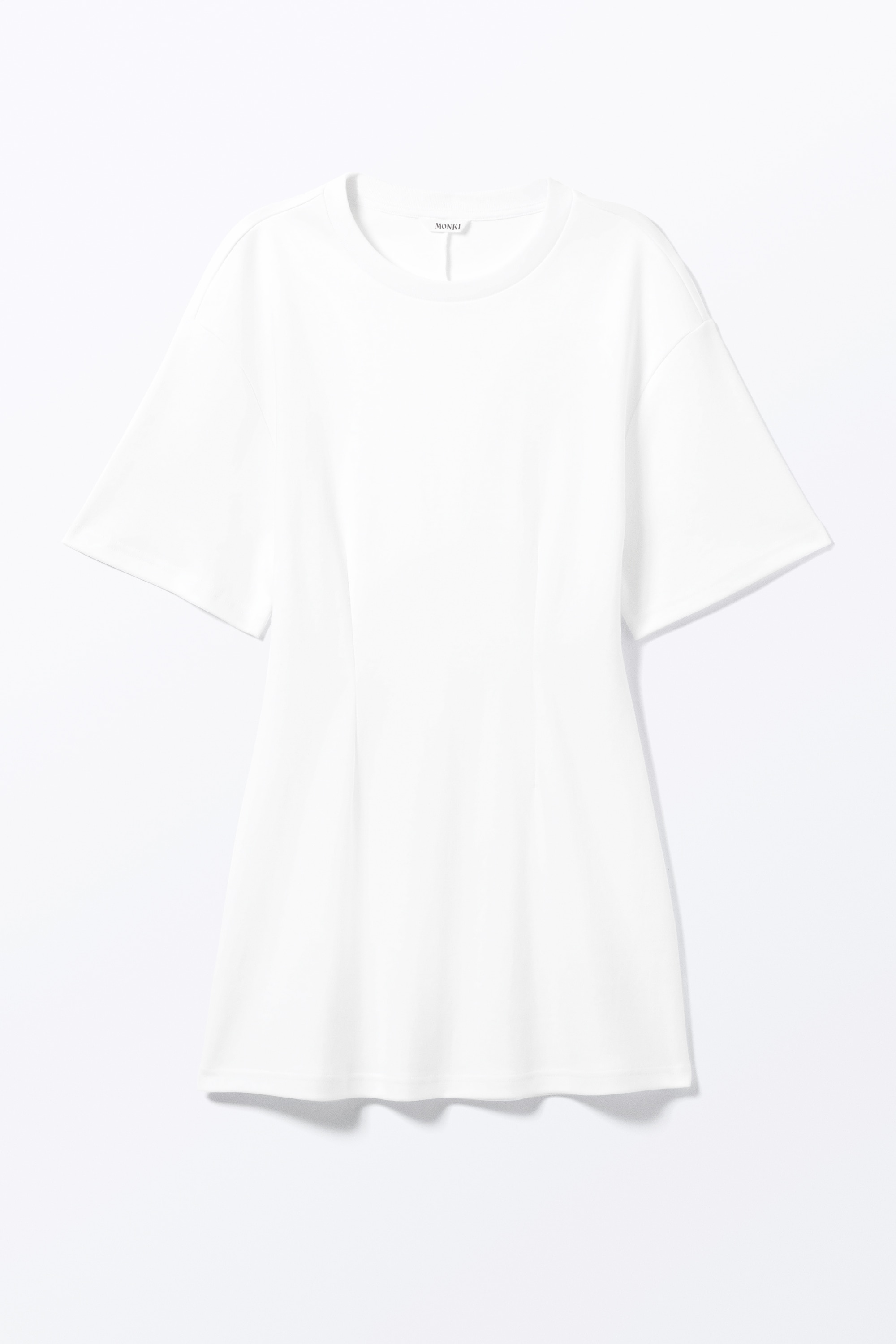Minivestido t-shirt estruturado - Branco