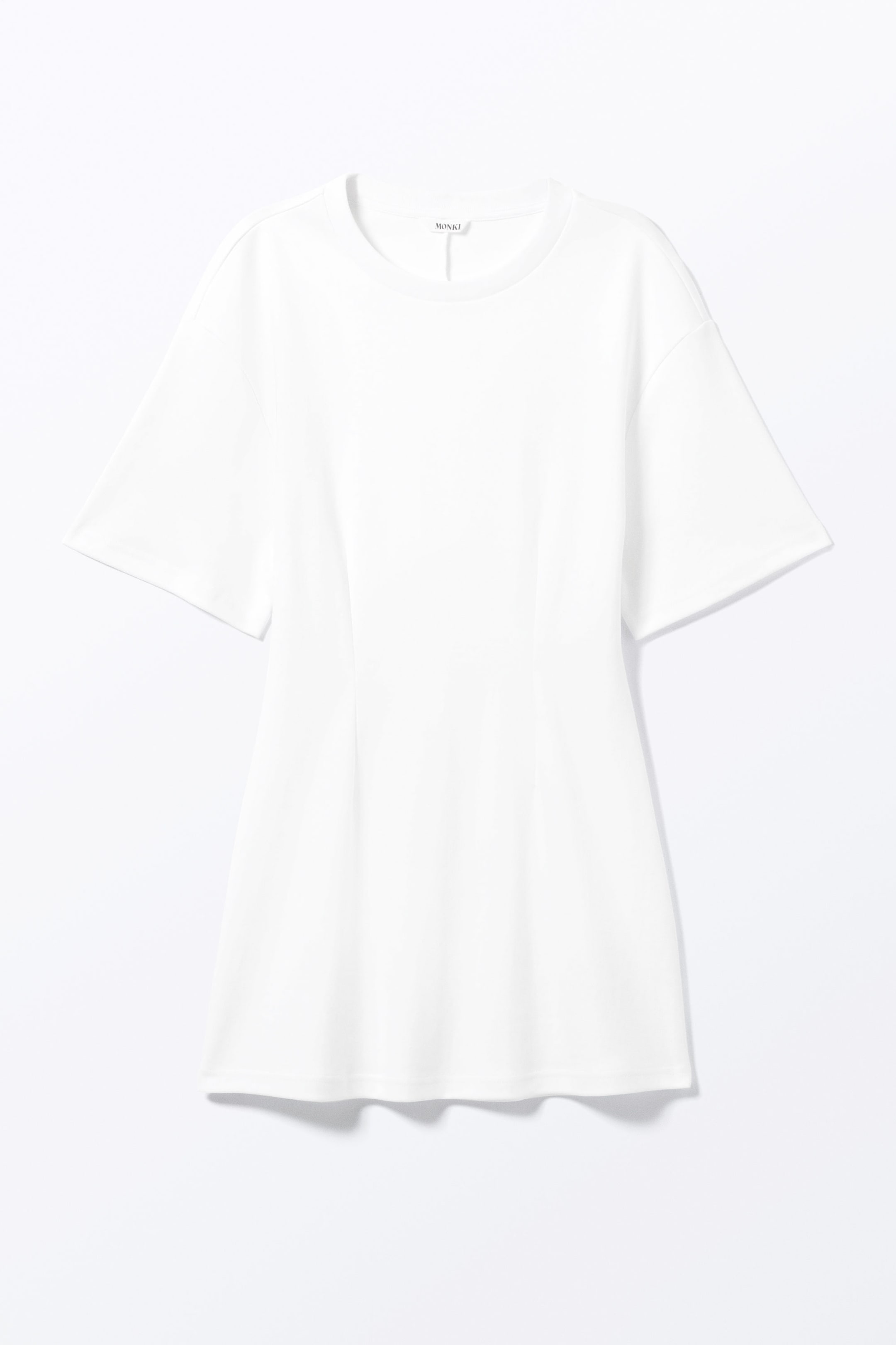 White - Structured Mini T-shirt Dress - 3
