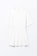 White - Structured Mini T-shirt Dress - 3