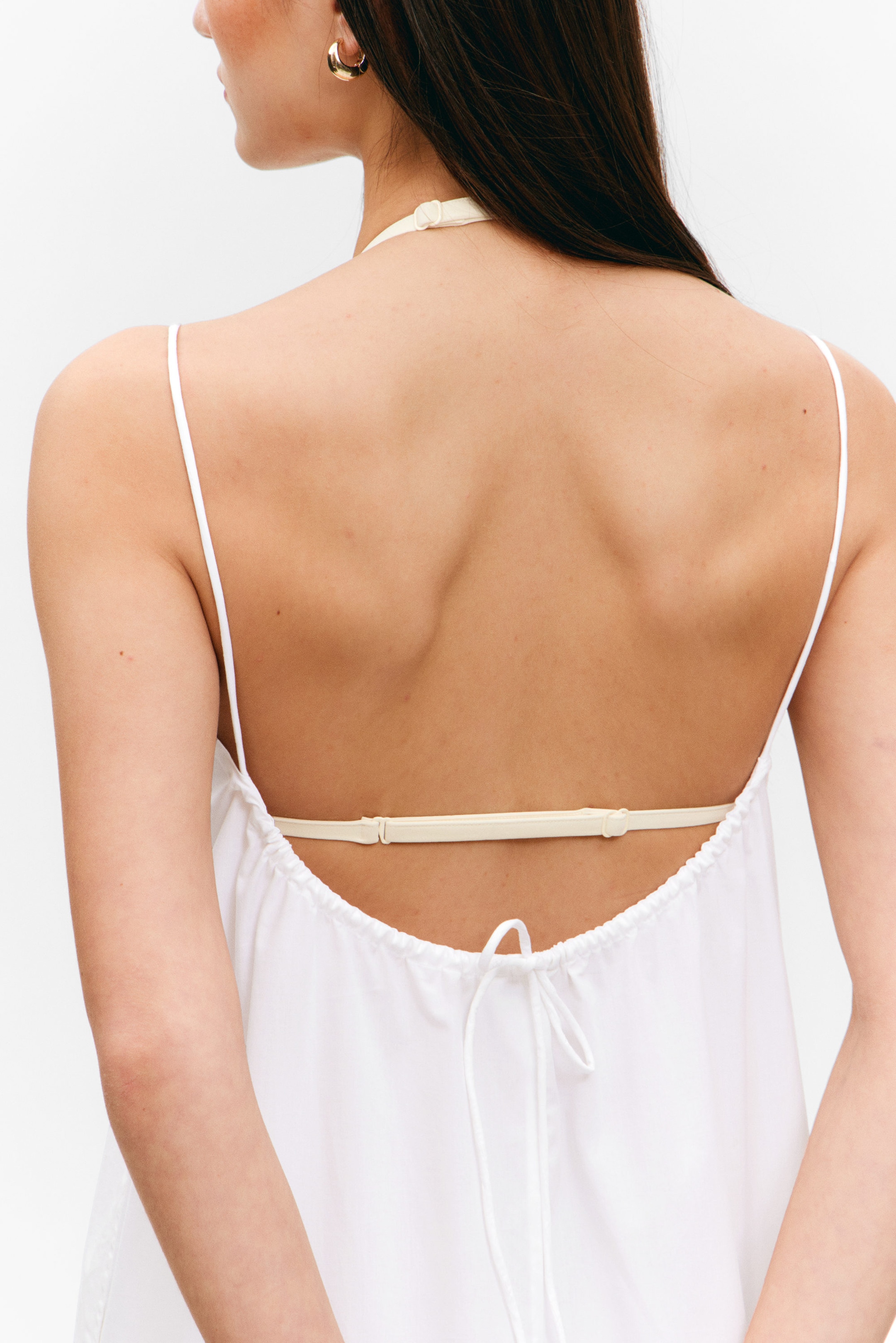 Weiß - Abgestuftes Maxikleid aus Baumwollpopeline - 2