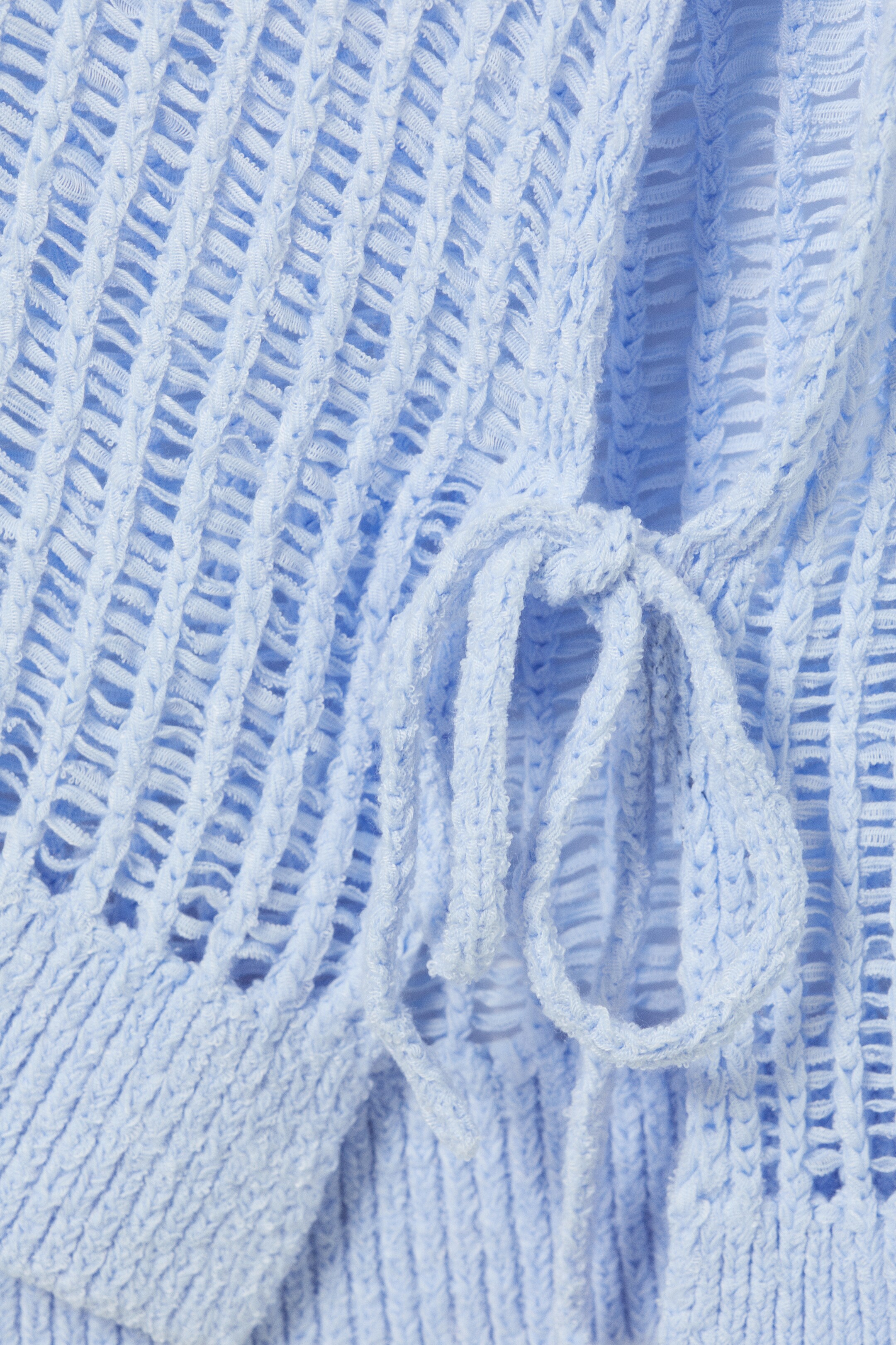 Ingrandisci l'immagine: Loose Open-Knit Side Slit Sweater - Light Blue - DONNA | H&M CH 6
