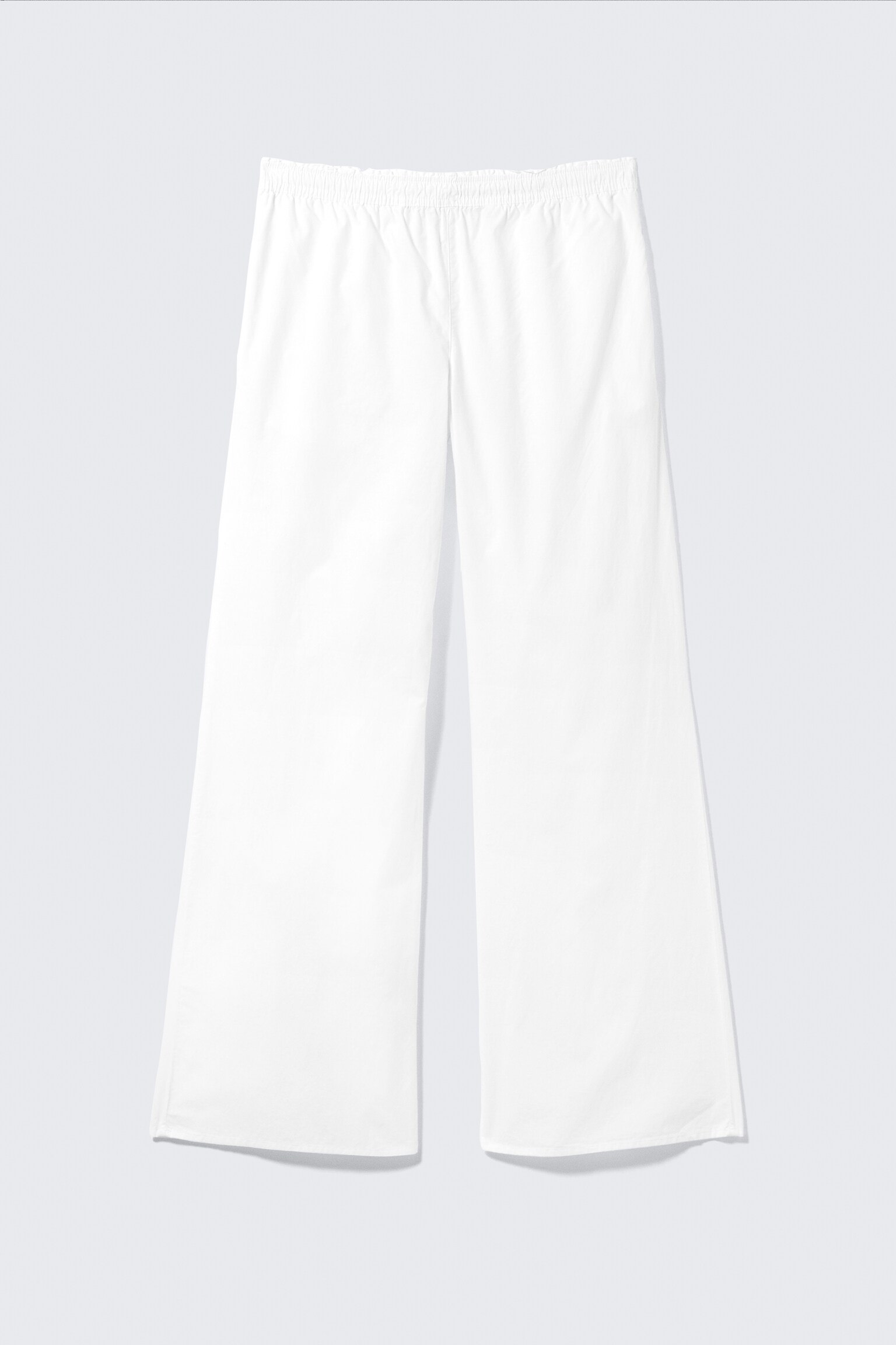 Wide Leg Cotton Poplin Pyjama Trousers - White - 2