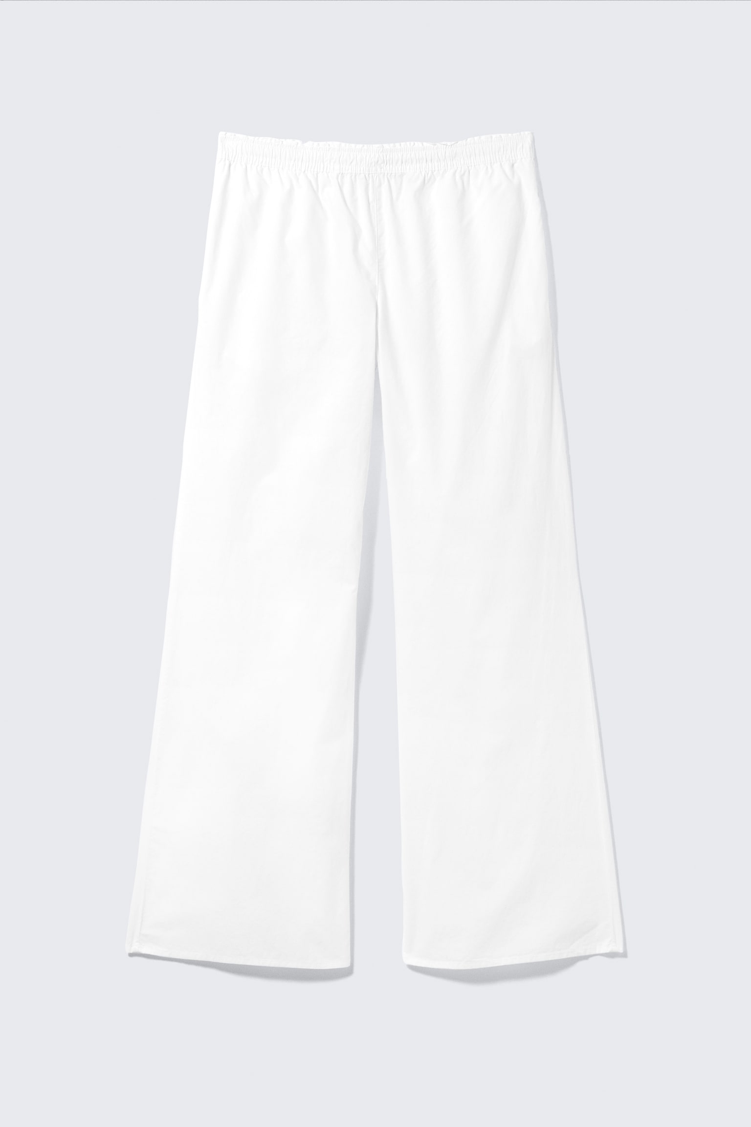Pyjamasbyxor med vida ben i bomulls-poplin - Vit - 2
