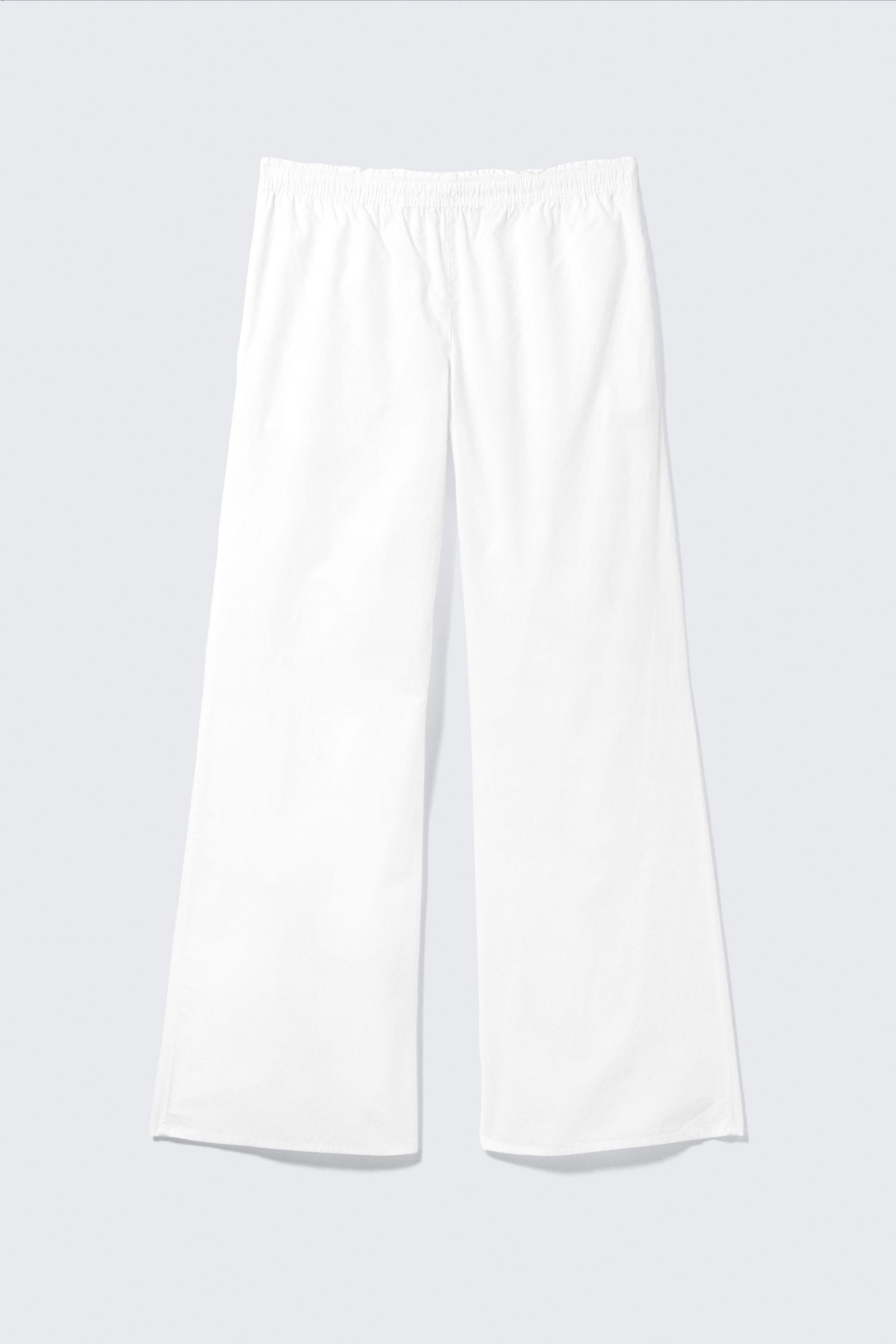 White - Wide Leg Cotton Poplin Pyjama Trousers - 3