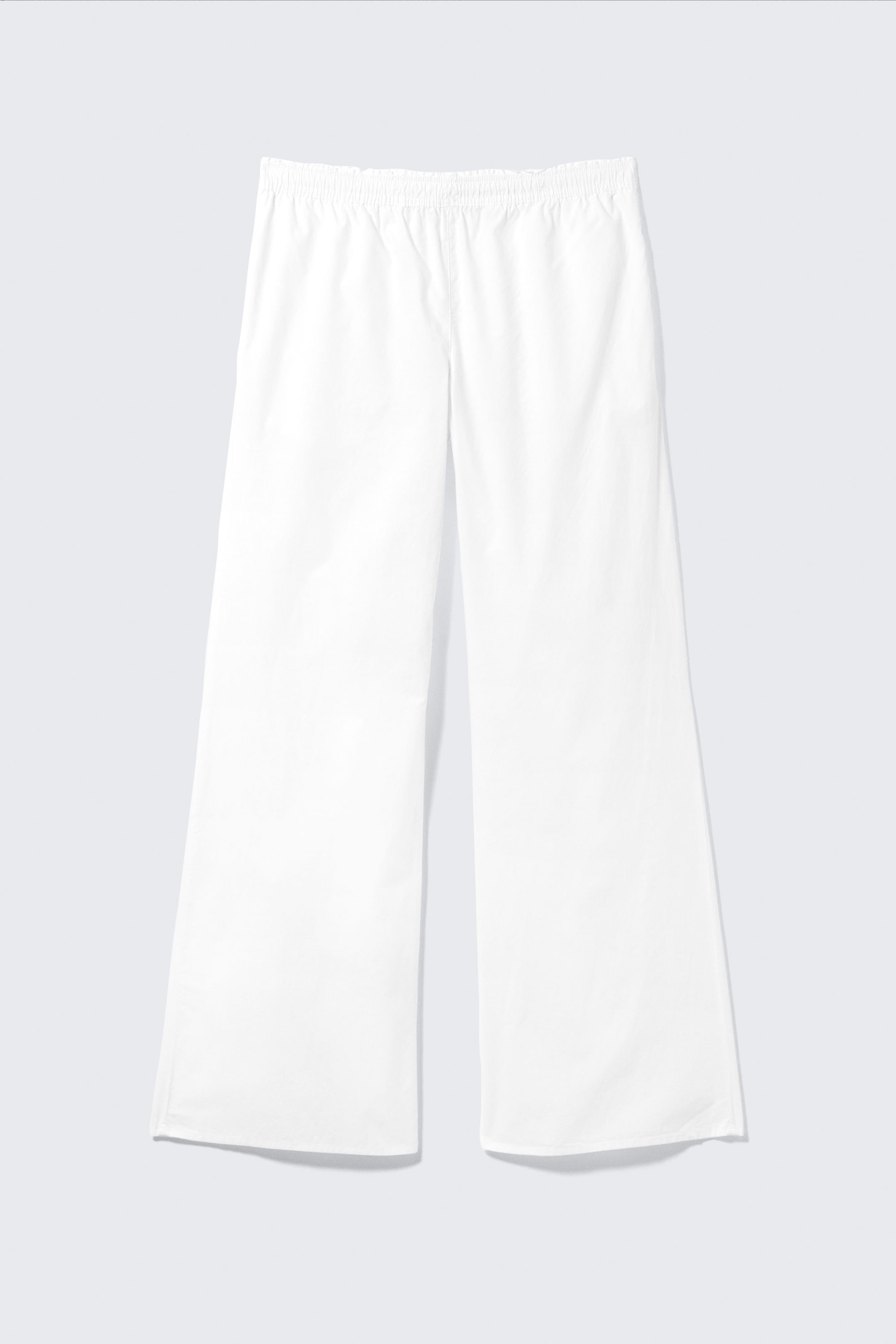 White - Wide Leg Cotton Poplin Pyjama Trousers - 0