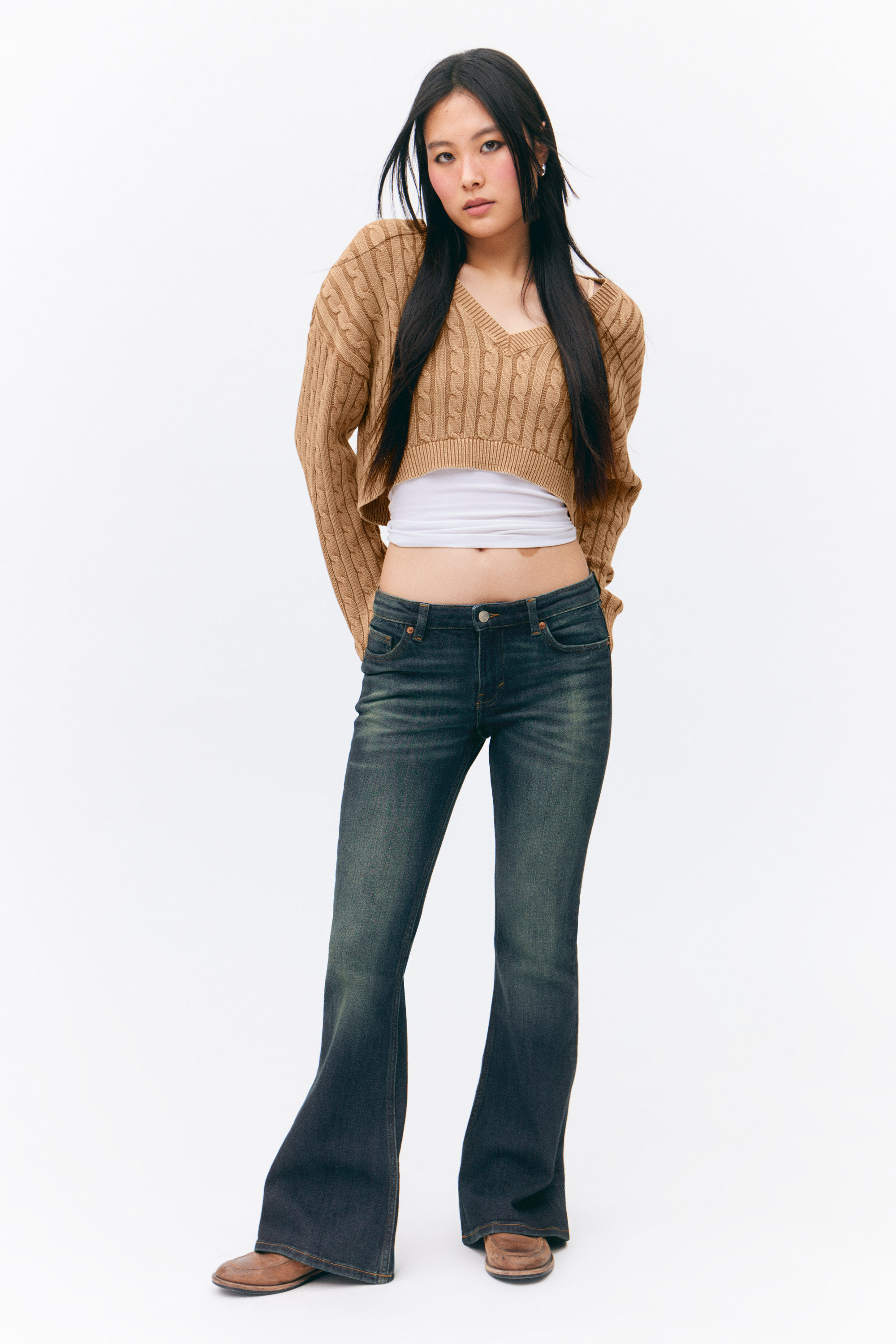 Raven Blue - Dark Blue - Katsumi Low Waist Flared Jeans - 0