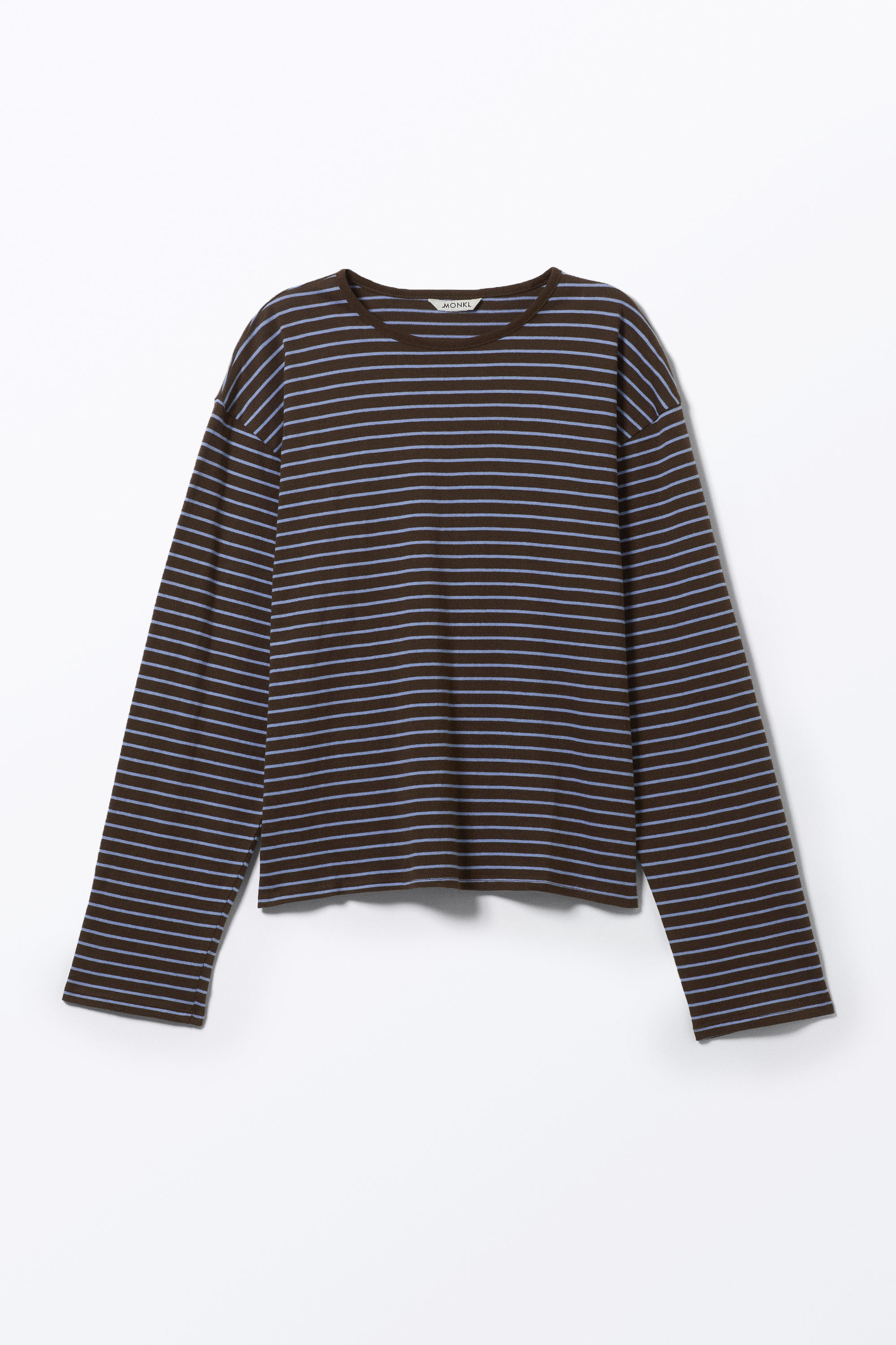 Dark Brown & Blue Stripes - Boxy Sleeve T-Shirt - 0
