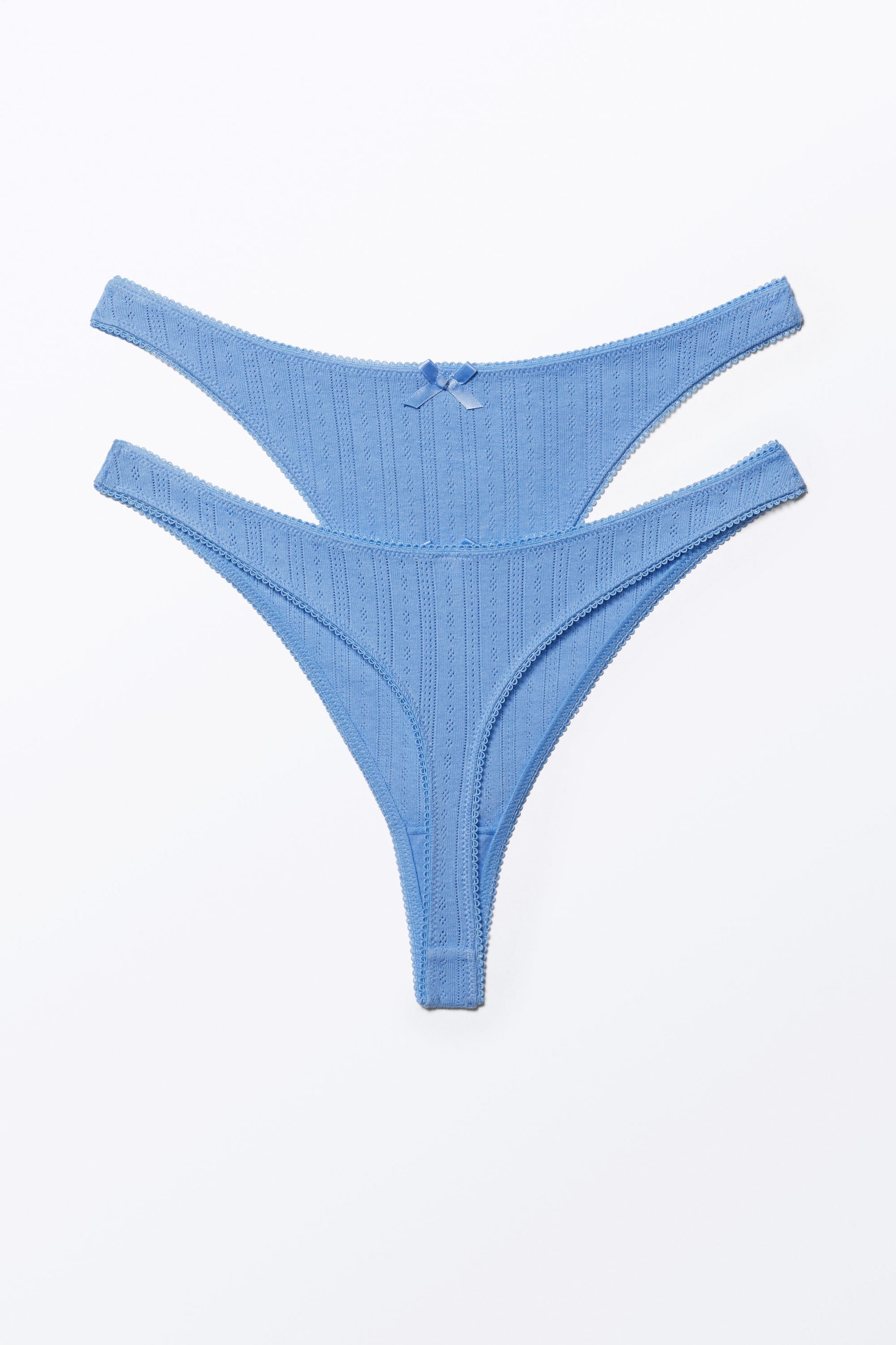 Dusty Blue - 2-pack Pearl Low Rise Thongs - 2