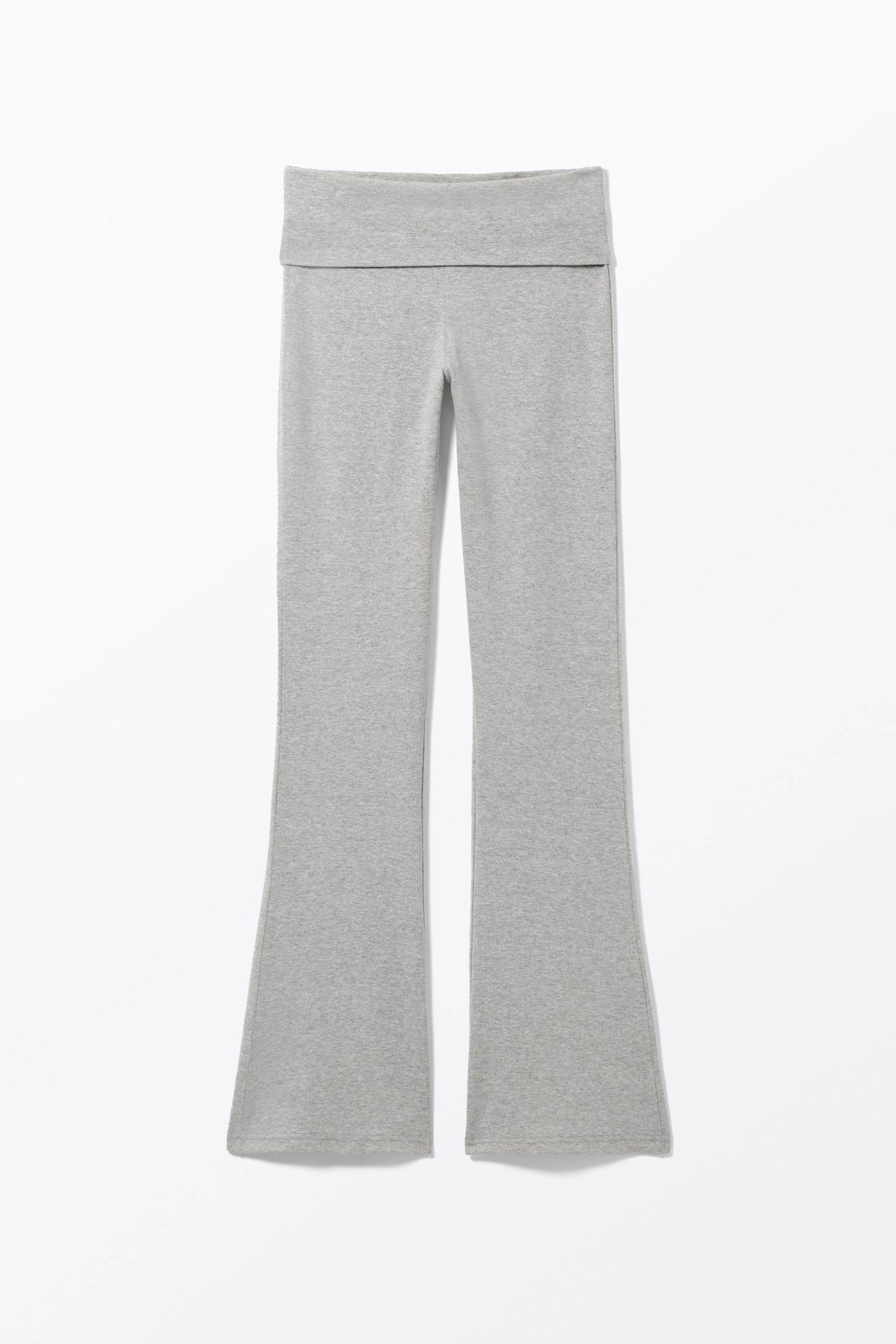 Ausgestellte Pyjamahose mit niedrigem Bund - Grau meliert/Weiß - 2