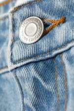 Fresh Blue - Light Blue - Low Rise Raw Hem Mini Denim Skirt - 5