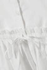 White - Peplum Cotton Poplin Blouse - 5