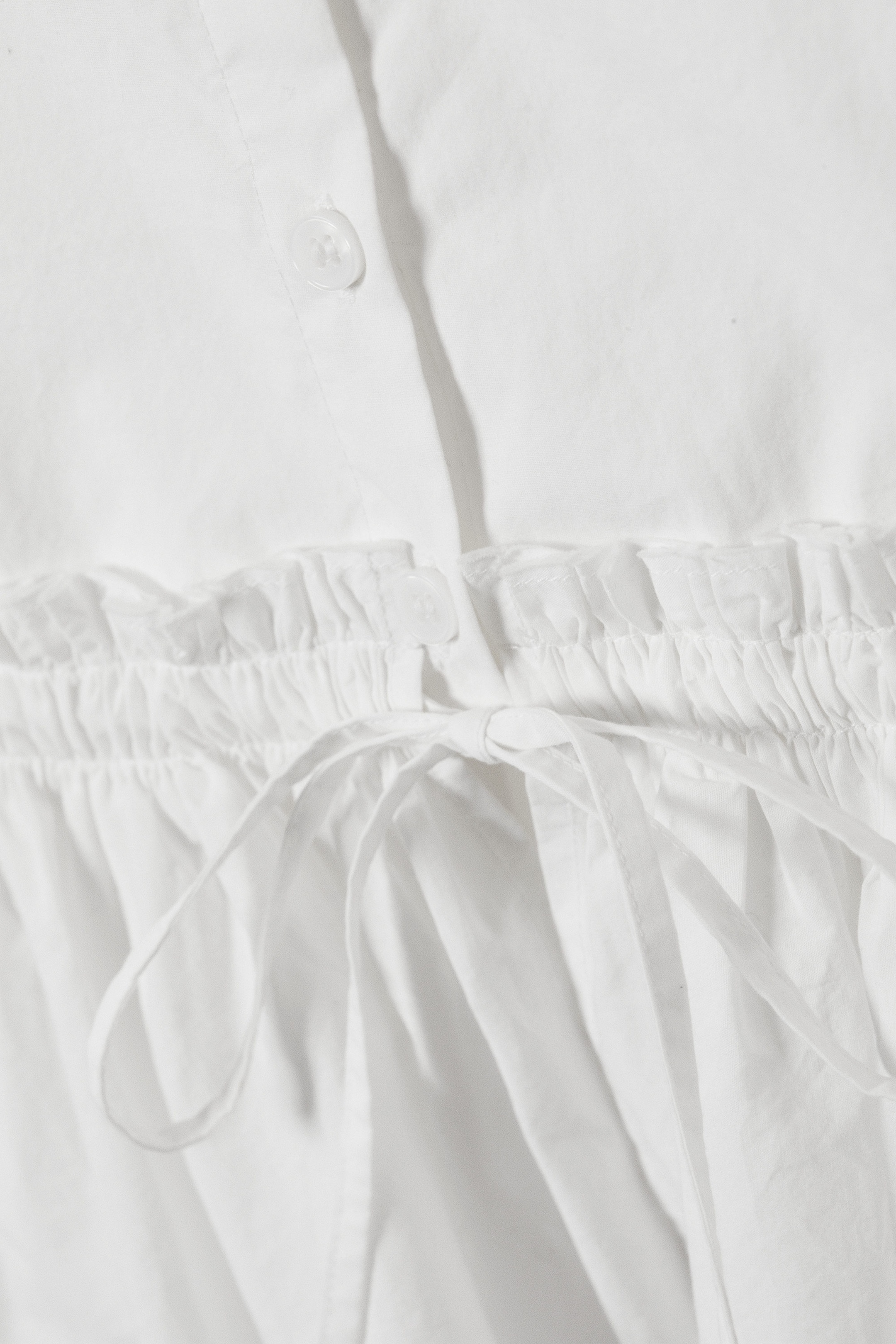 White - Peplum Cotton Poplin Blouse - 5