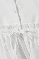 White - Peplum Cotton Poplin Blouse - 5