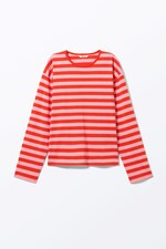 Red & Pink Stripes - Boxy Sleeve T-Shirt - 0
