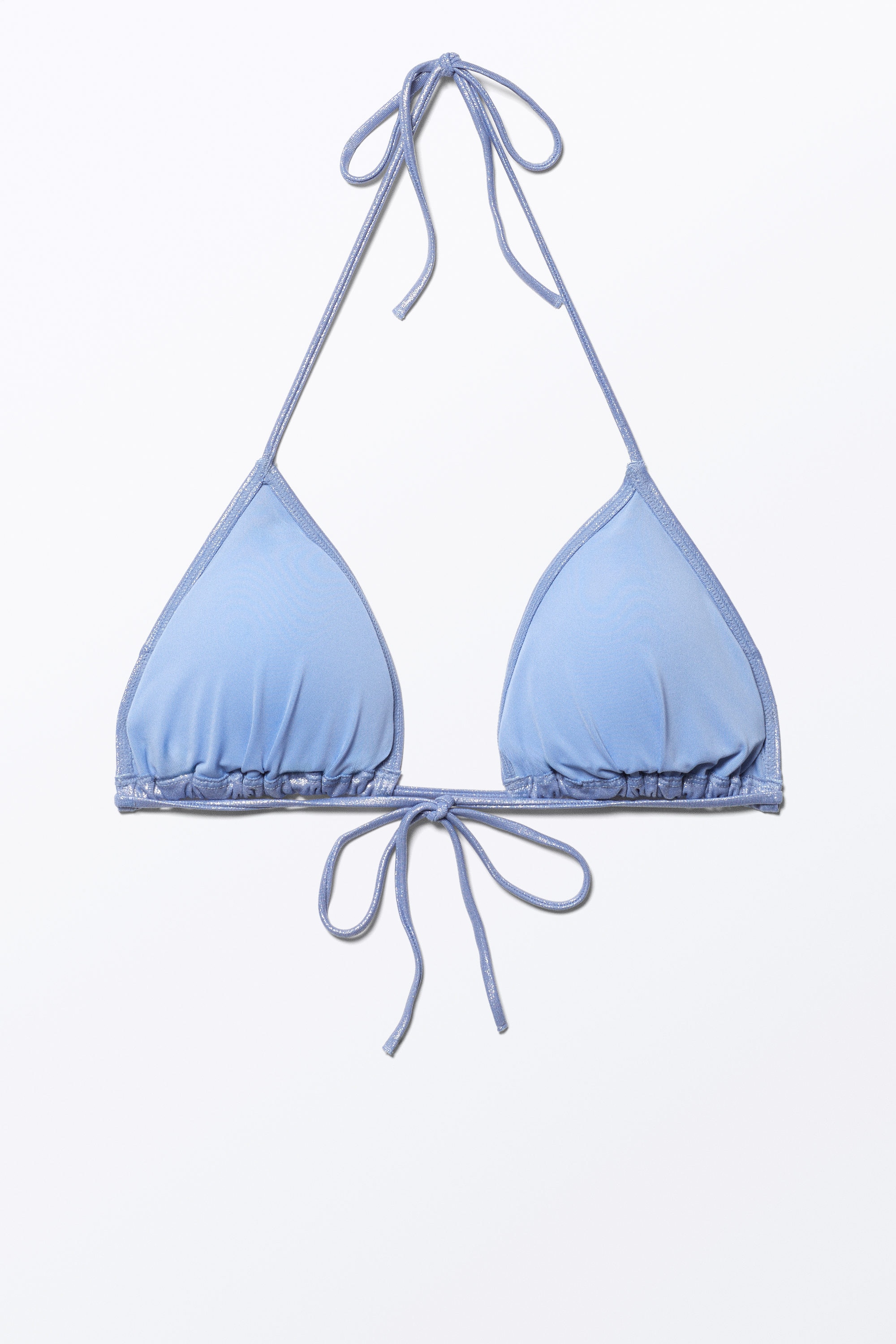 Blau glitzernd - Glitzerndes Triangel-Bikinioberteil - 4